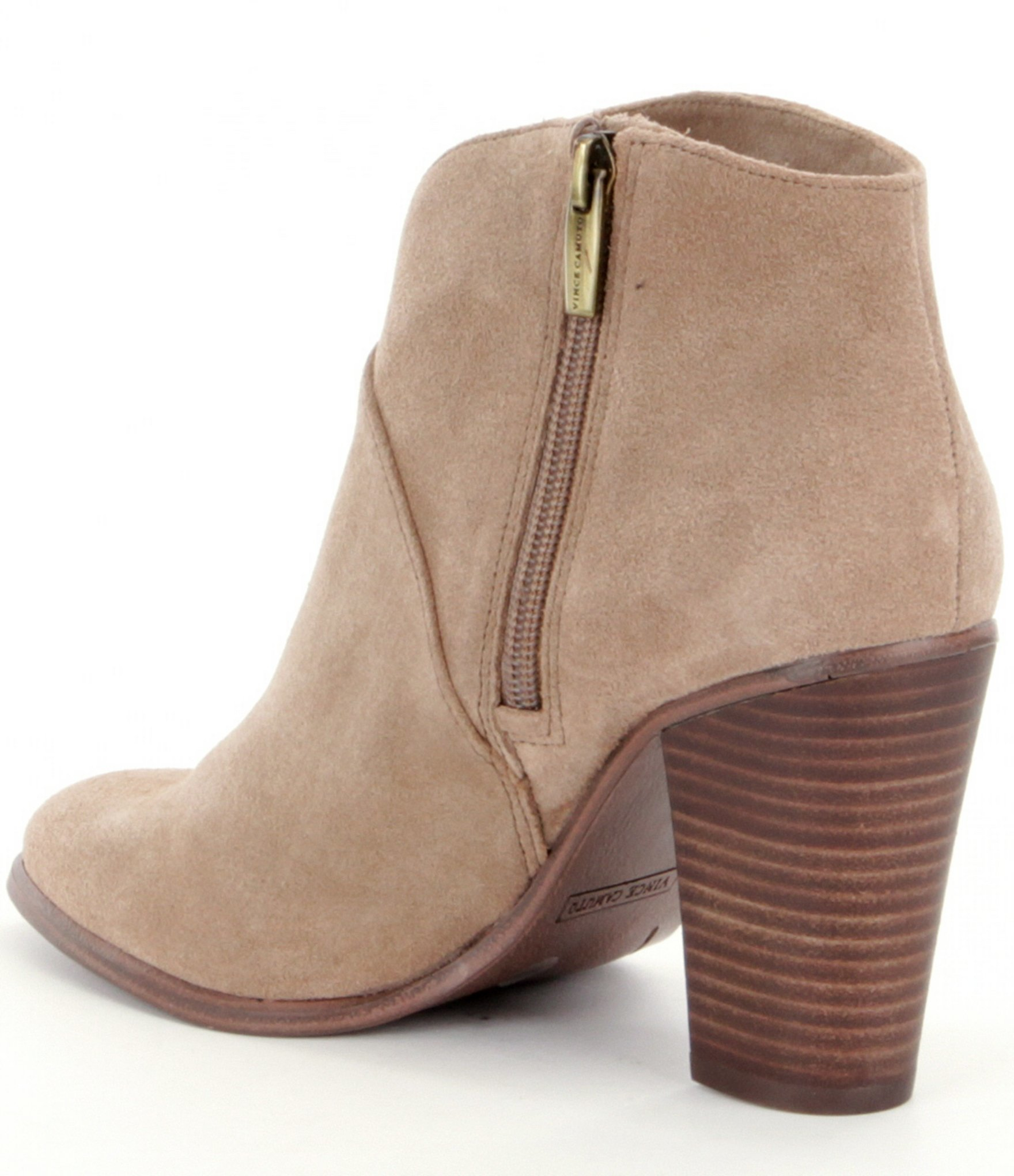 Lyst - Vince camuto Franell Suede Block Heel Booties