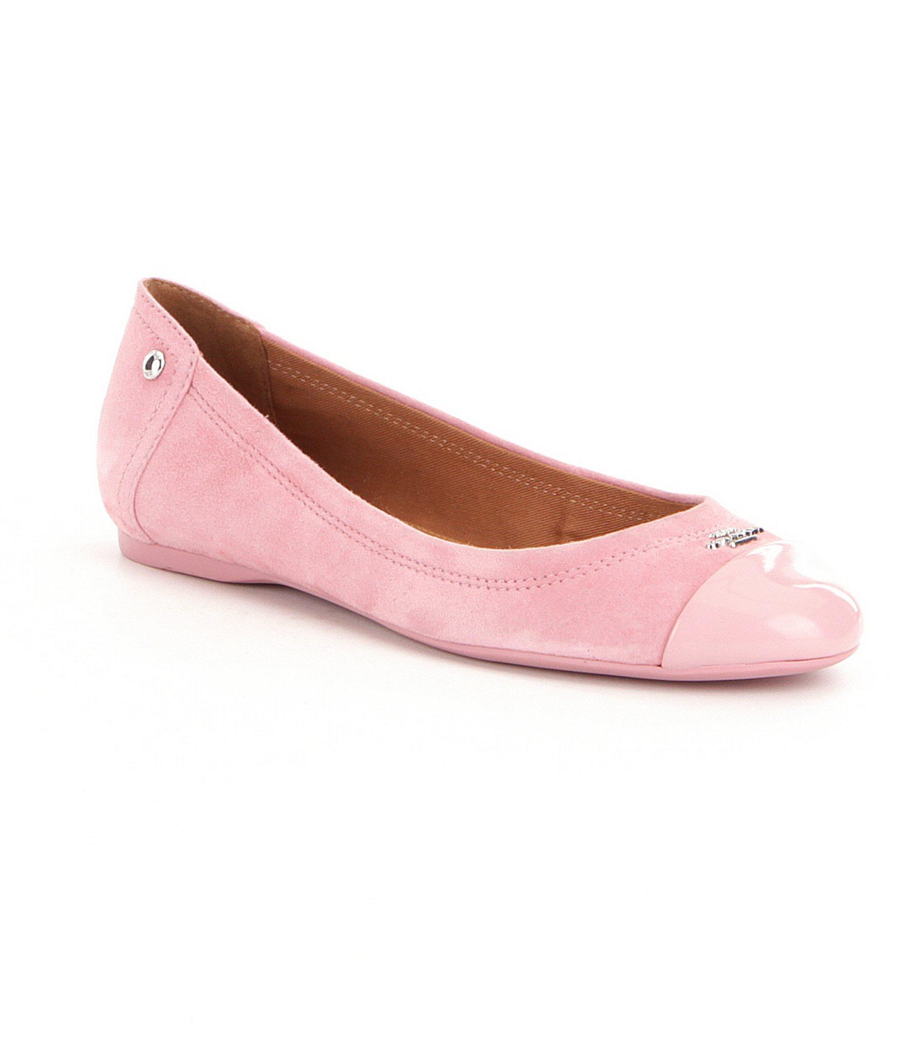 fuchsia suede flats