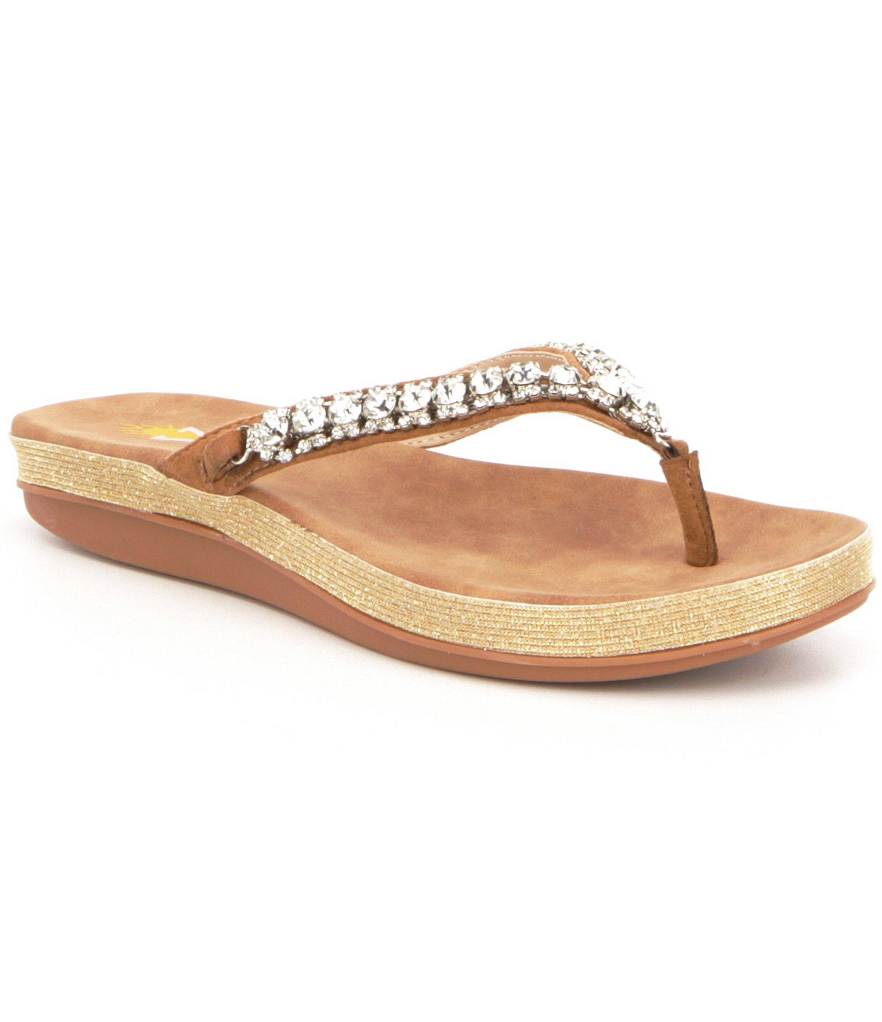 Lyst - Volatile Graceful Textile Rhinestone Detail Thong Sandals in Natural