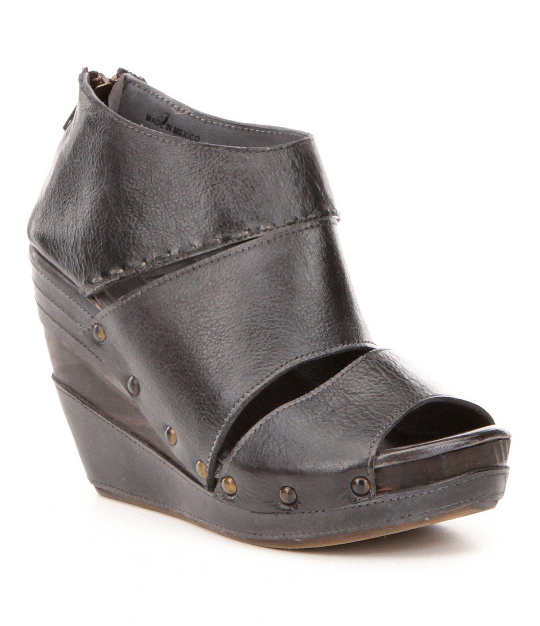 bed stu wedge sandals in black lyst bed stu wedge sandals in black lyst