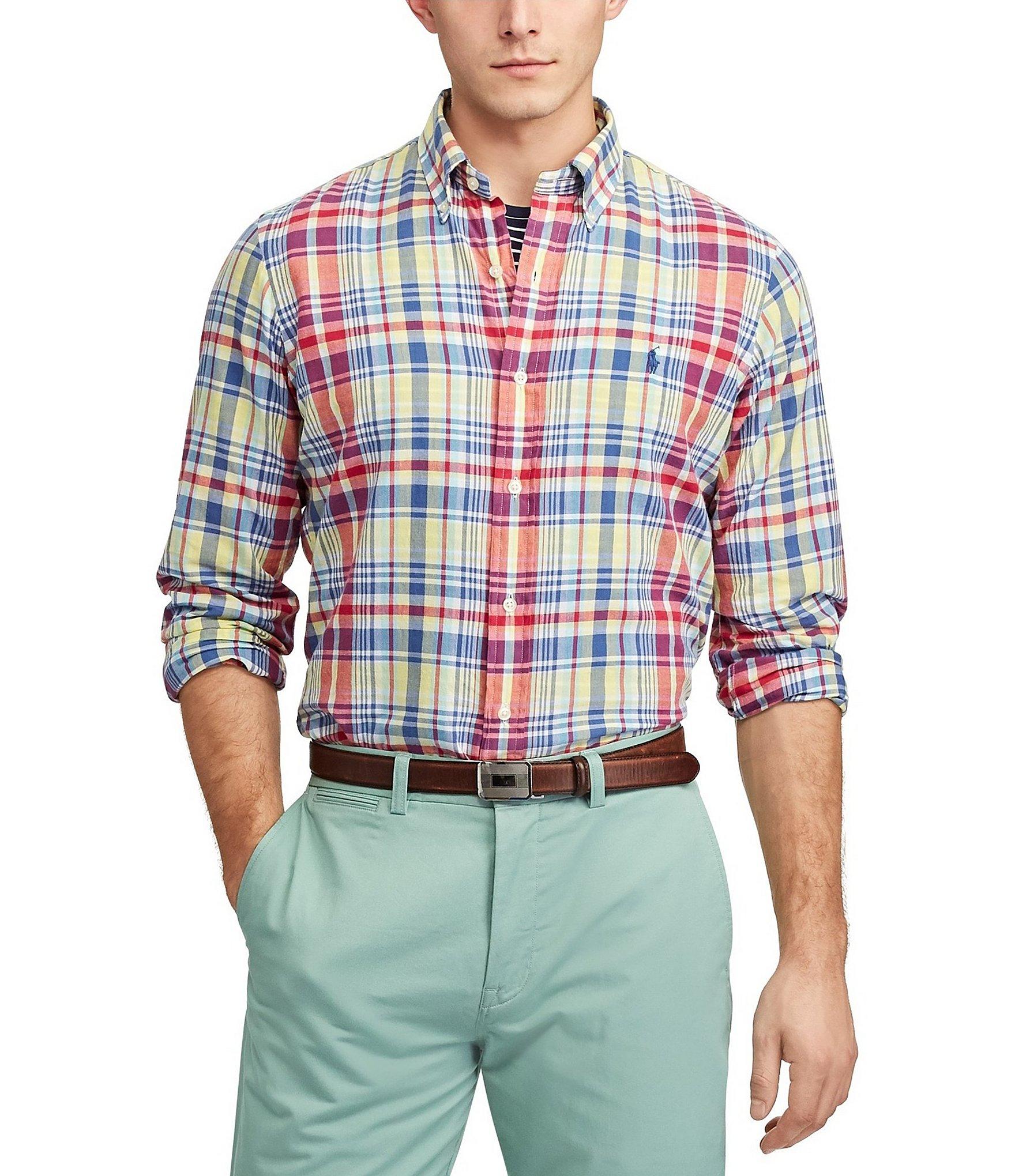 Lyst - Polo Ralph Lauren Madras Plaid Multi-color Long-sleeve Woven ...