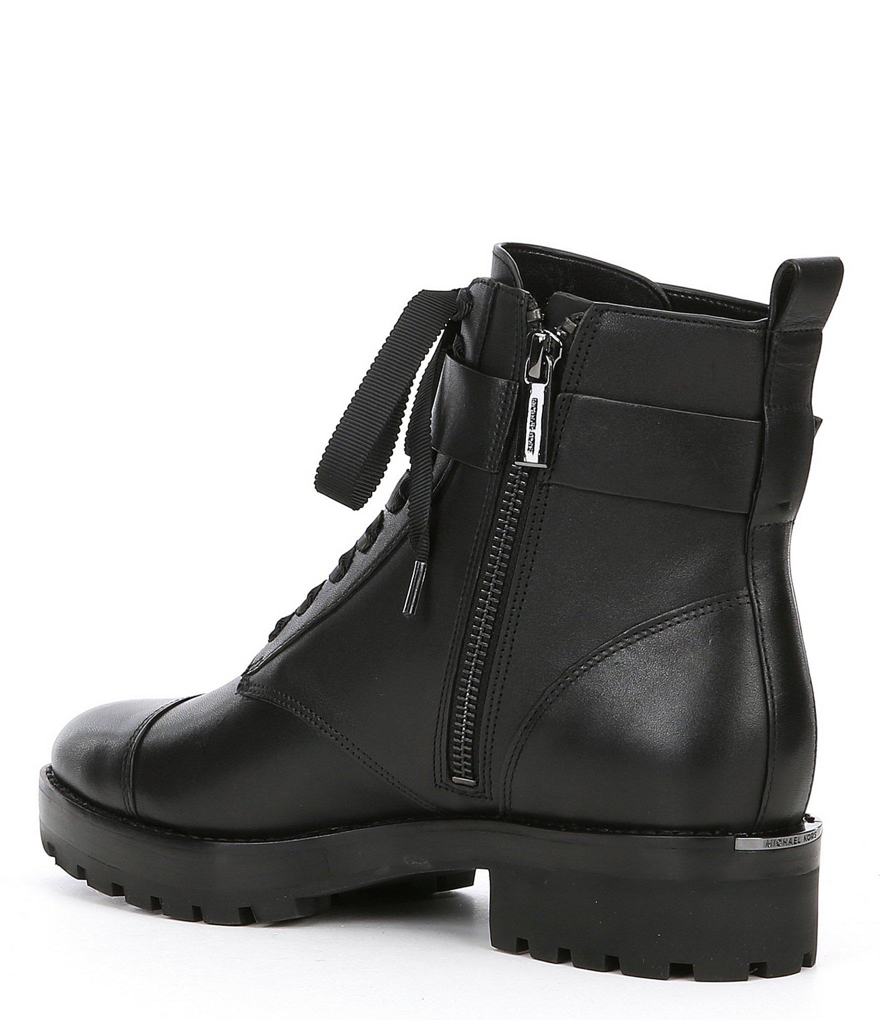 MICHAEL Michael Kors Frieda Leather Block Heel Combat Ankle MICHAEL Michael Kors Viera Bootie High Heel Ankle Boots