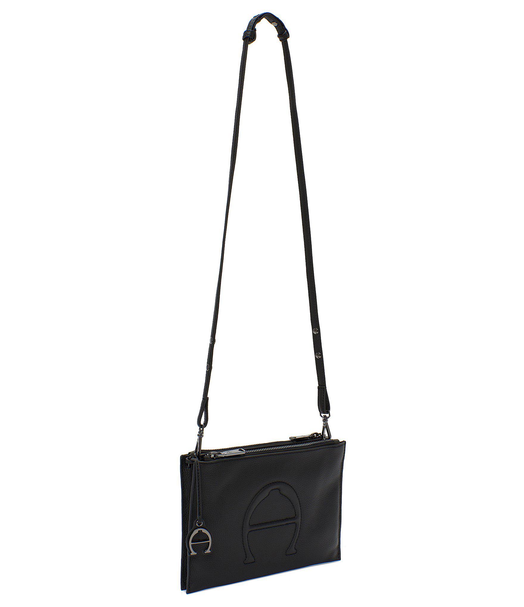 Lyst Etienne Aigner Angela Leather Cross Body Bag In Black View Fullscreen