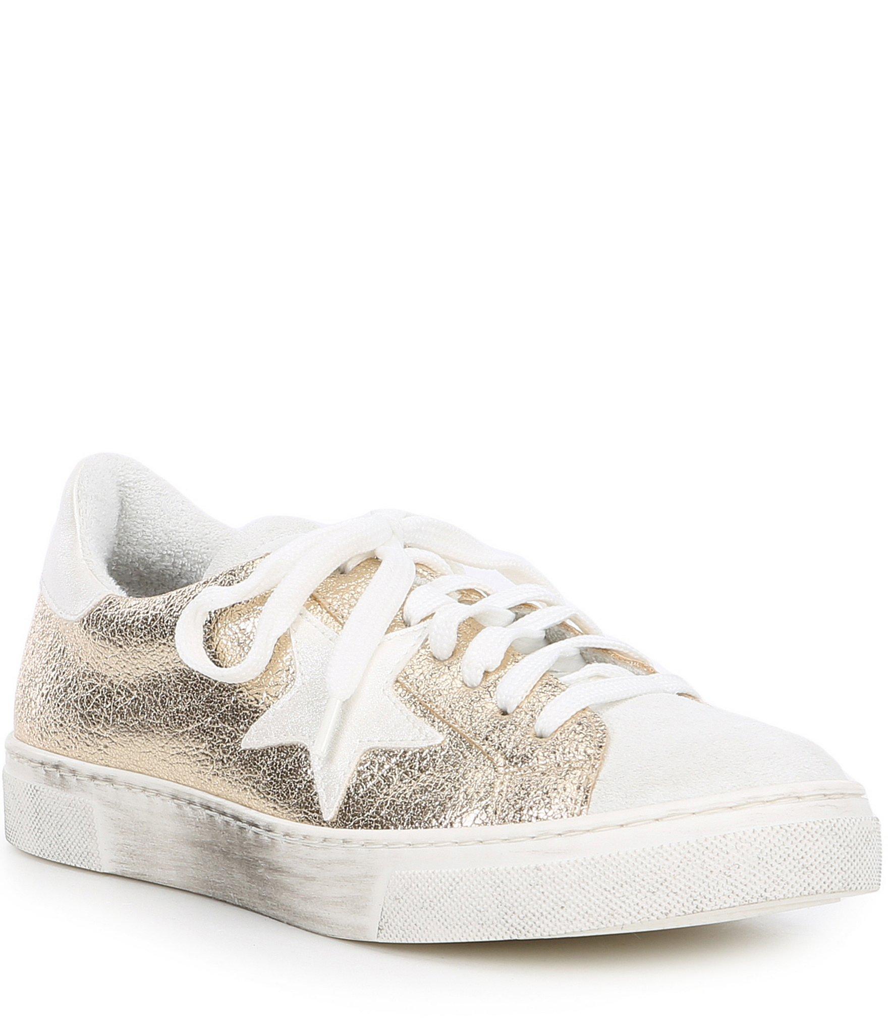 Steve Madden Steven By Rubie Metallic Leather & Suede Lace-up Sneakers ...