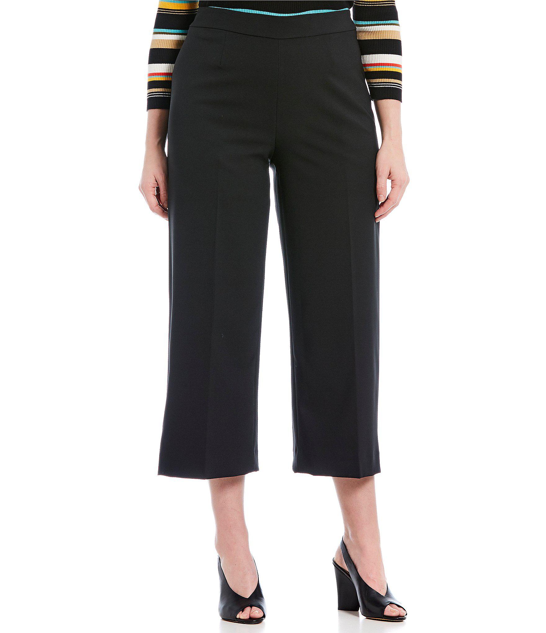 Lyst - Vince Camuto Plus High Waisted Cropped Culotte Pant in Black