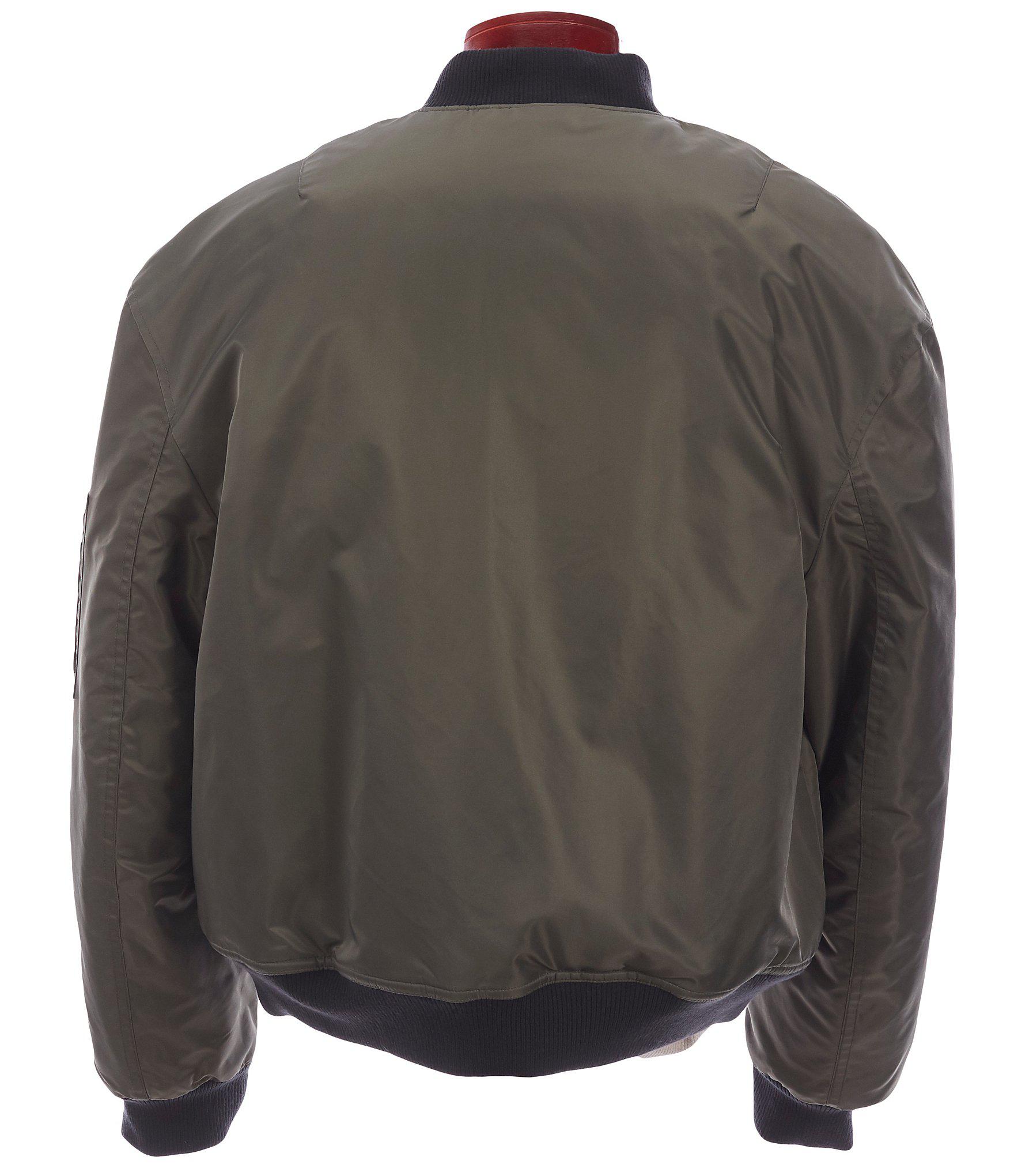 Calvin Klein Oversized Full-zip Flight Jacket in Gray for Men - Lyst