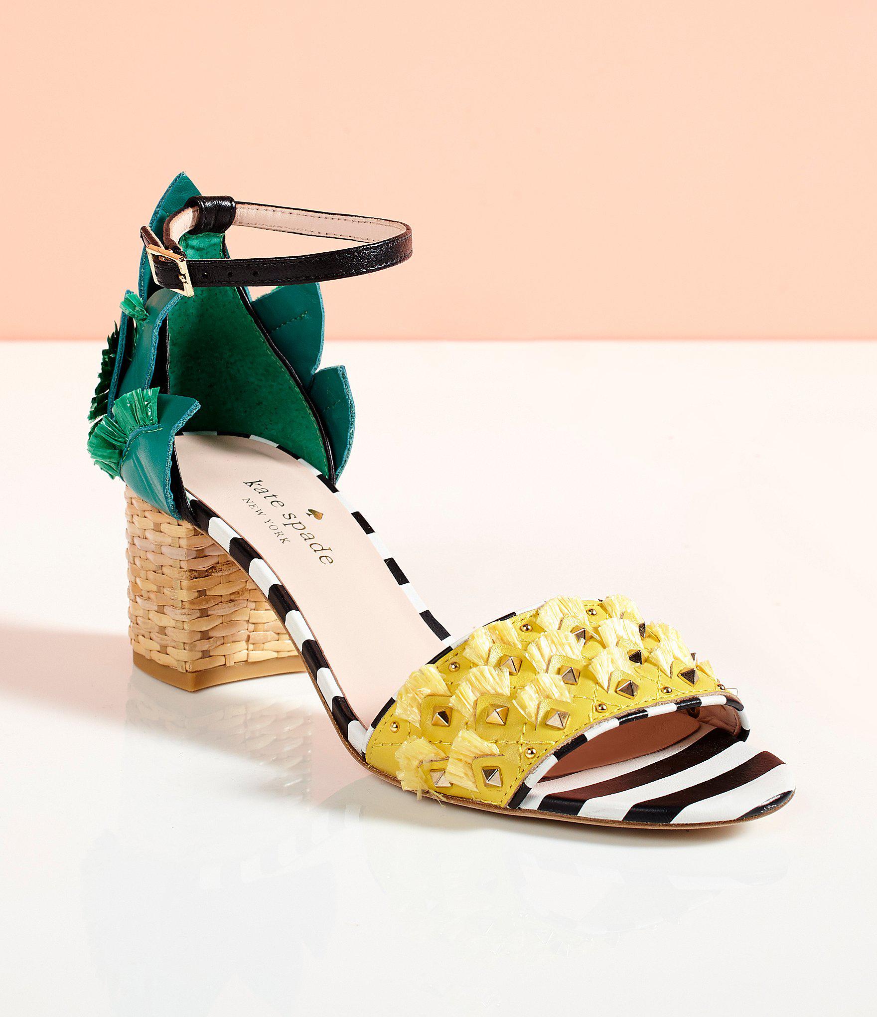  Kate  Spade  Wiatt Leather Studded Pineapple Stripe Block 