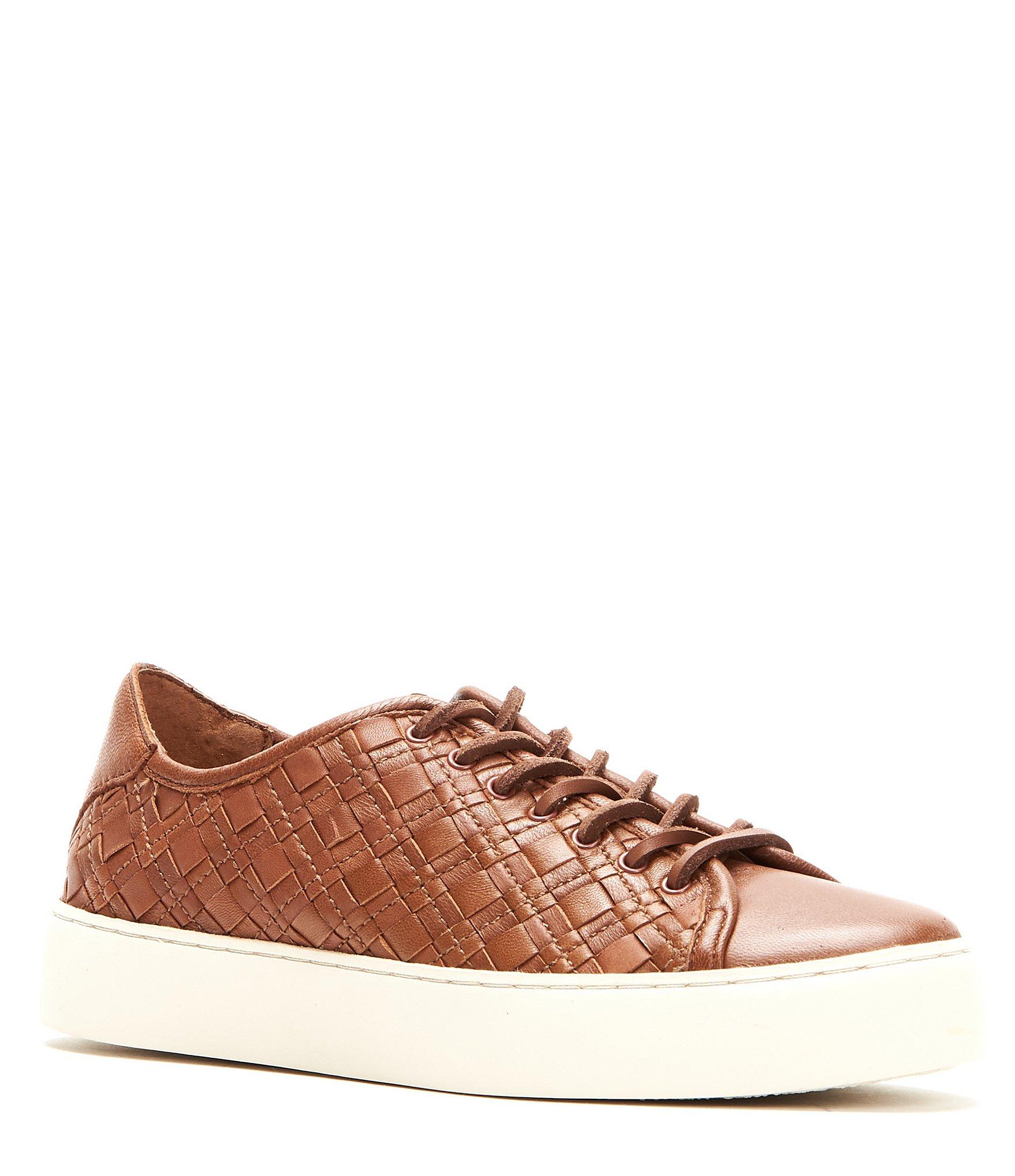 Frye Lena Woven Low Lace Sneakers in Brown - Lyst