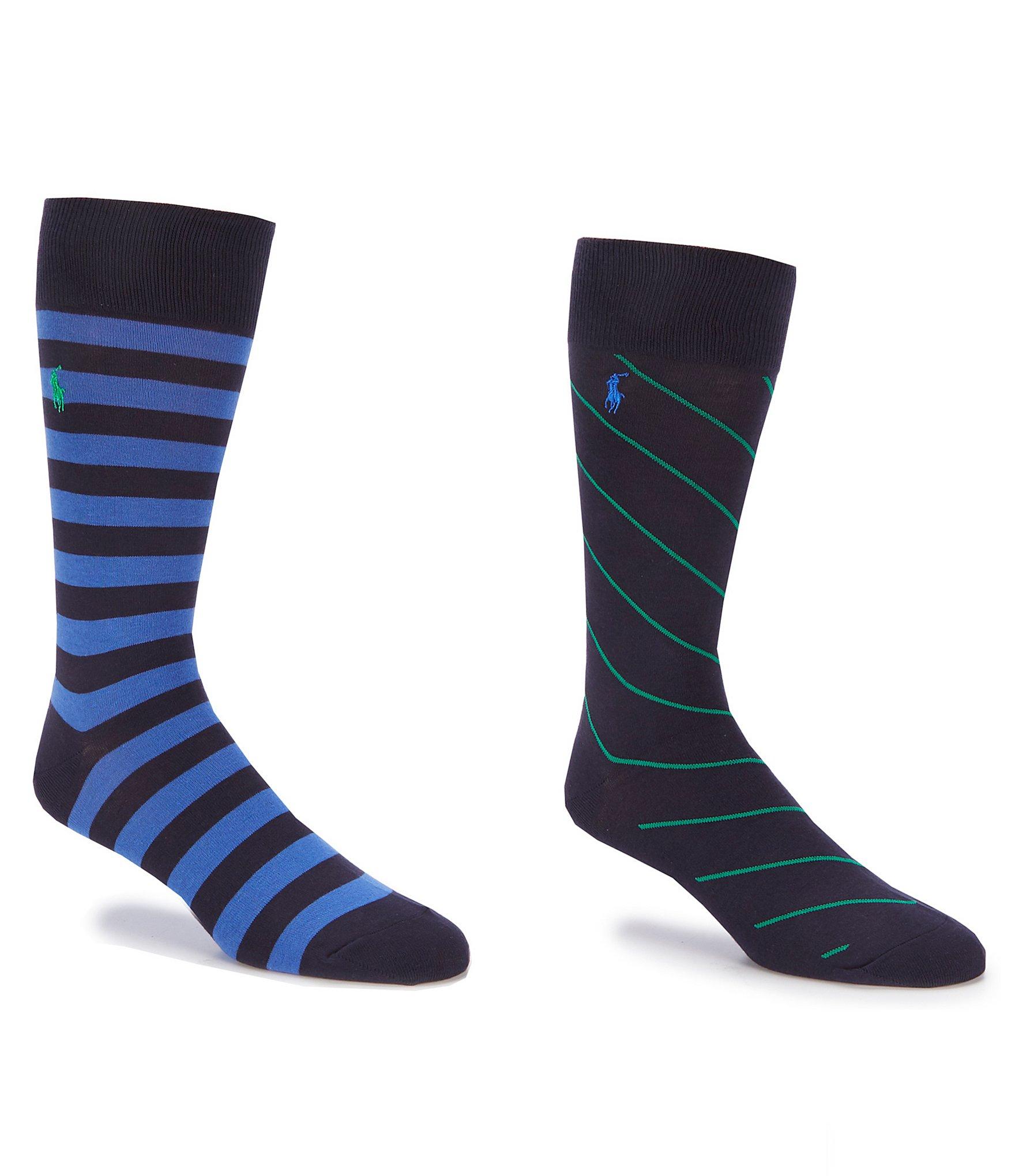 Polo Ralph Lauren Rugby & Rep Stripe Crew Socks 2pack in Blue for Men