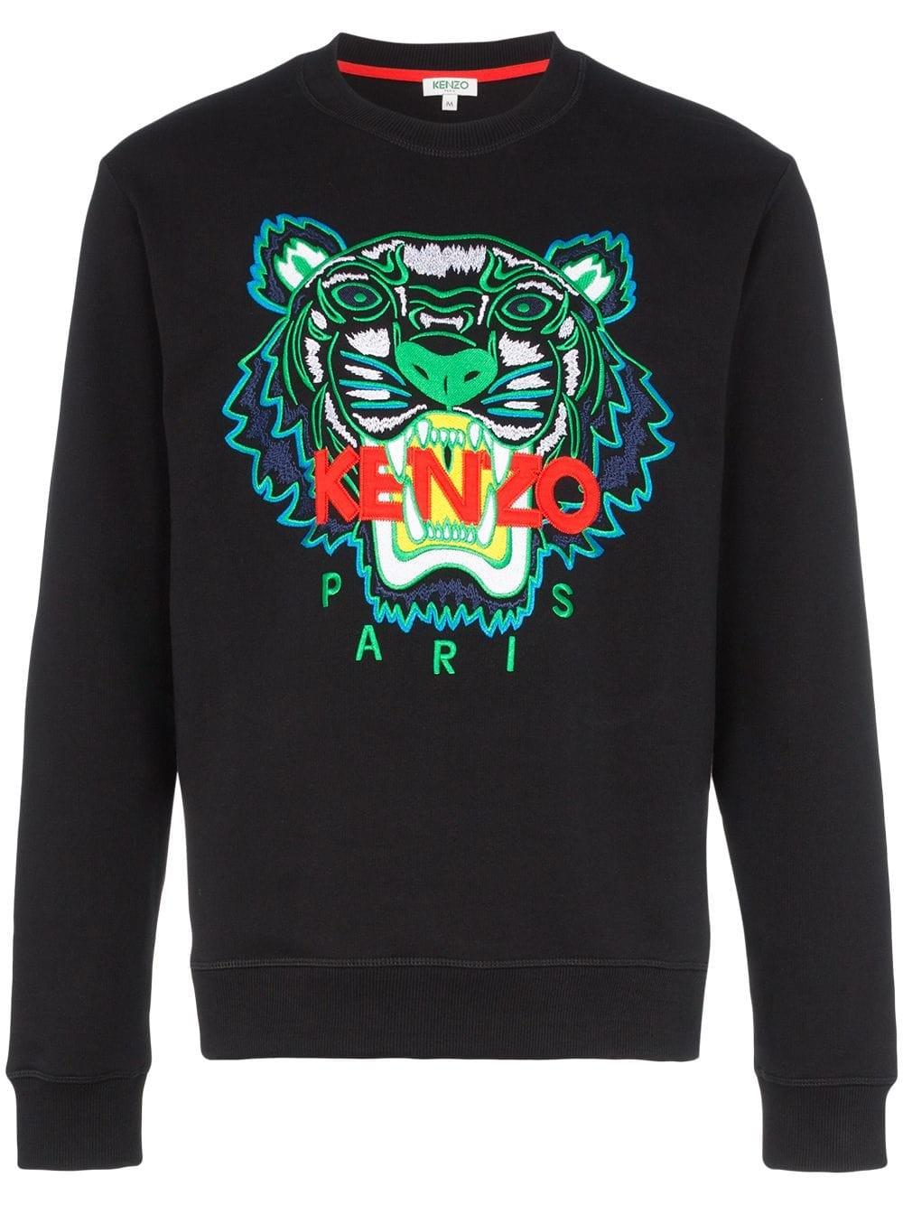 KENZO Tiger Embroidery Sweatshirt in Black for Men - Lyst