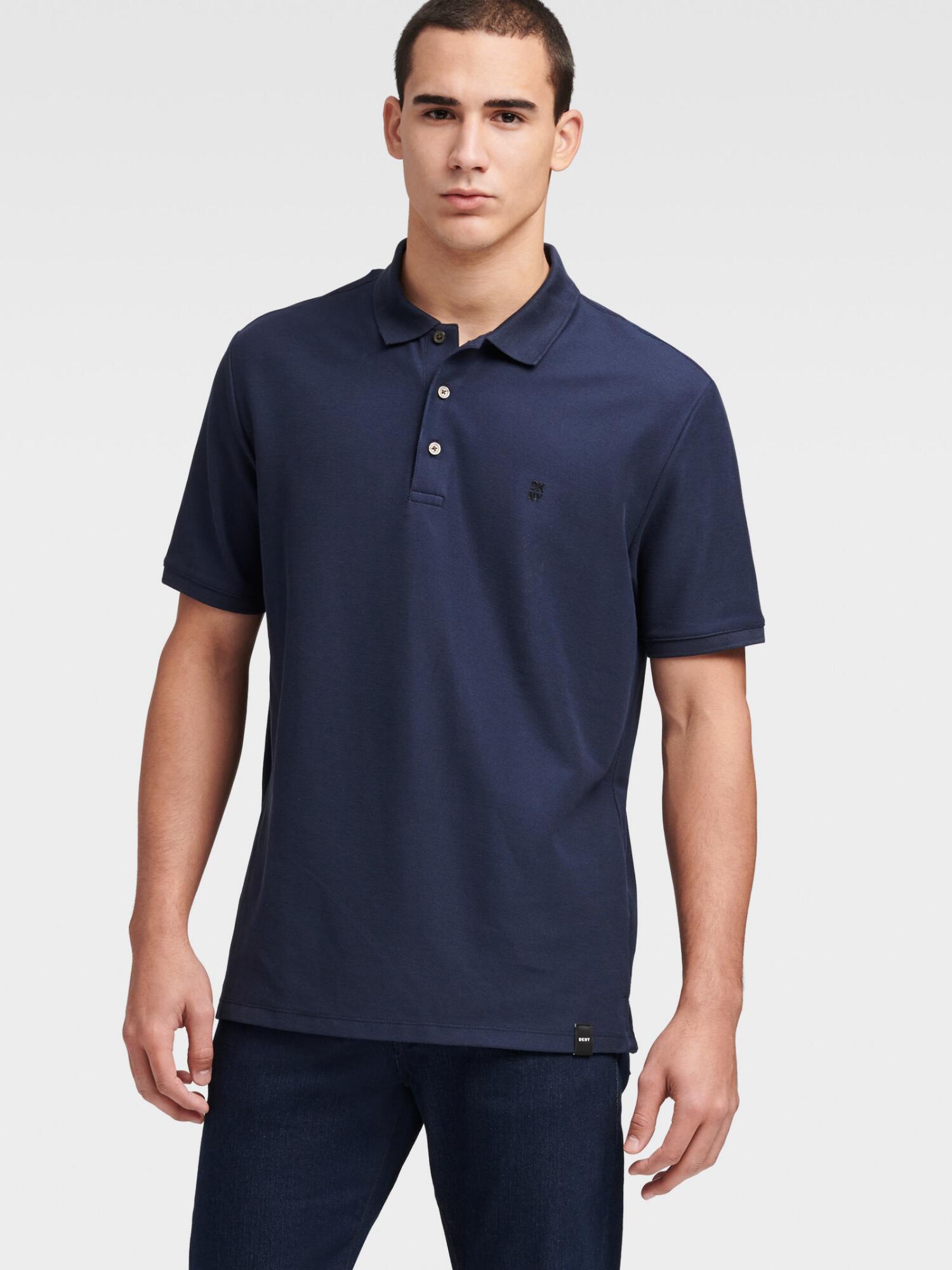 DKNY Cotton Stacked-logo Polo in Navy (Blue) for Men - Save 25% - Lyst