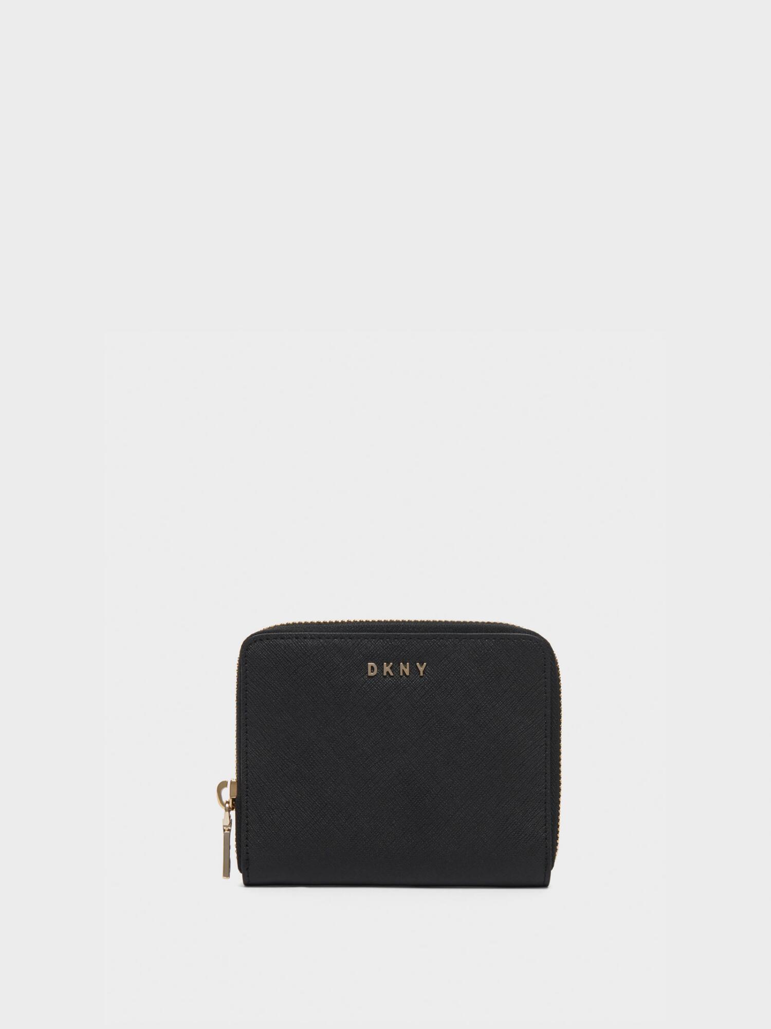 DKNY Bryant Small Leather Zip-around Wallet in Black - Lyst