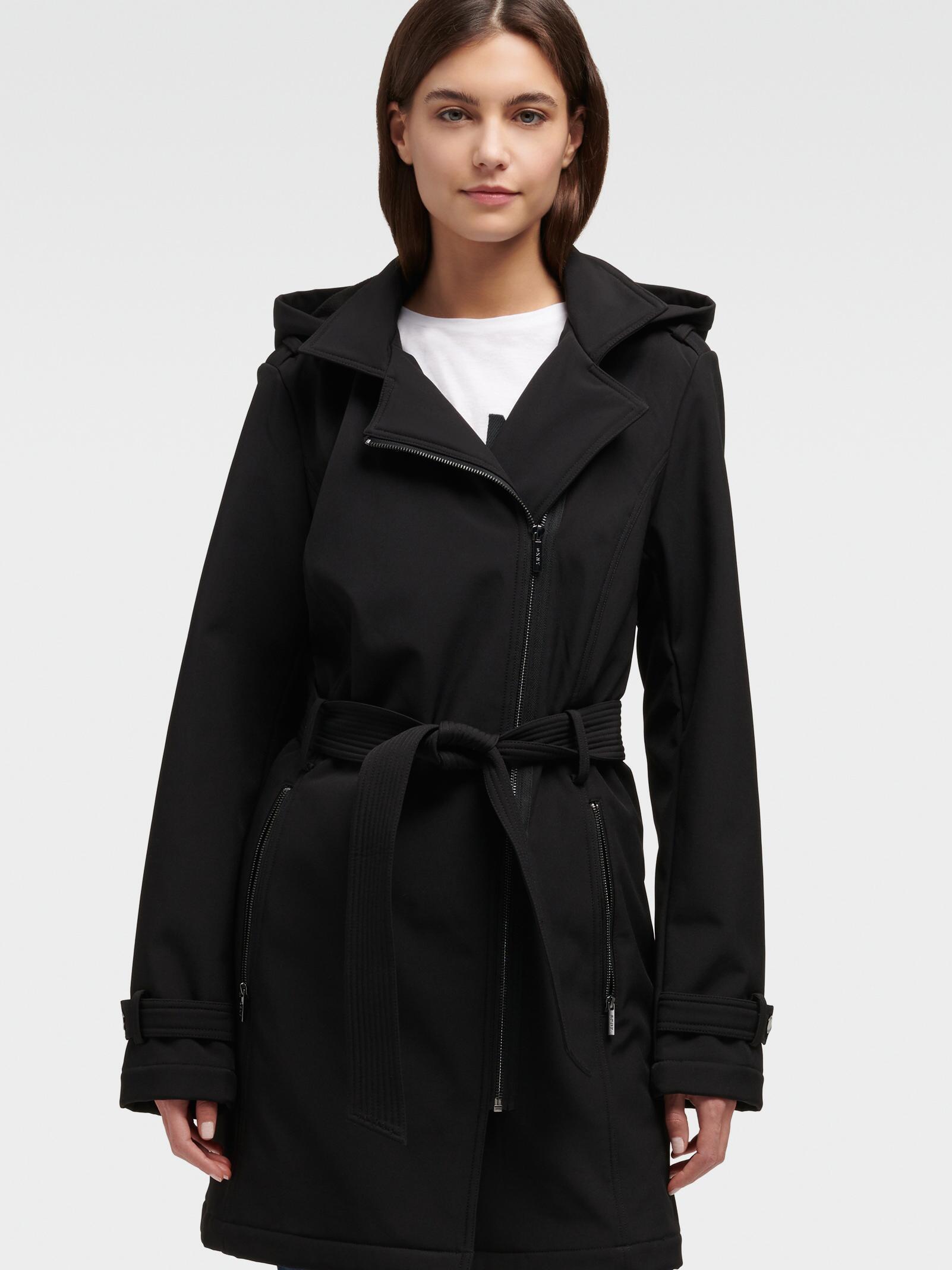 Lyst - DKNY Soft-shell Trench Coat in Black