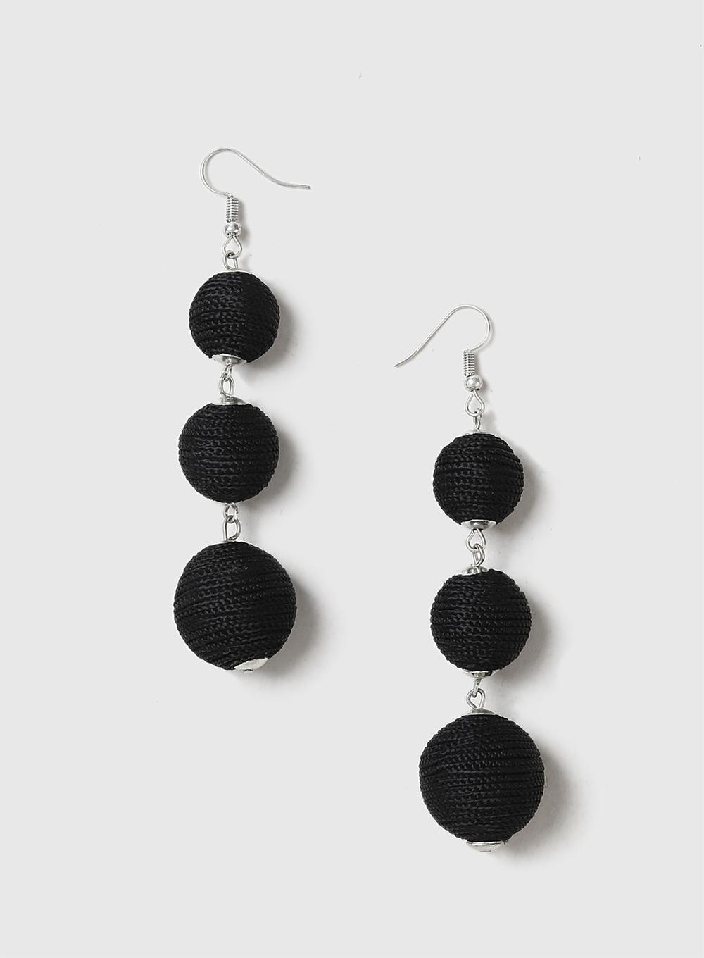 Lyst Dorothy Perkins Black Ball Drop Earrings In Gallery