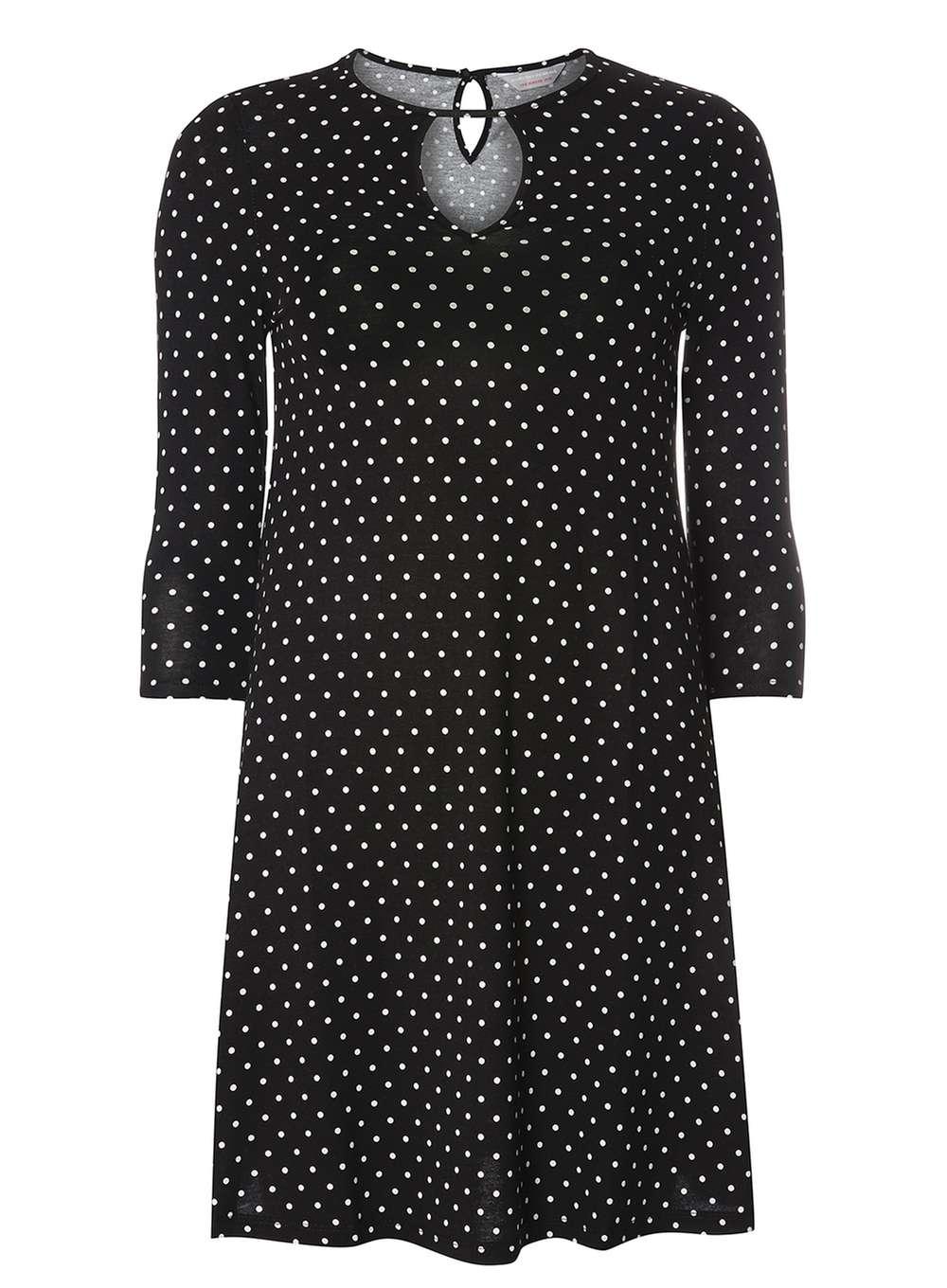 Dorothy perkins Petite Monochrome Keyhole Skater Dress in Black Lyst