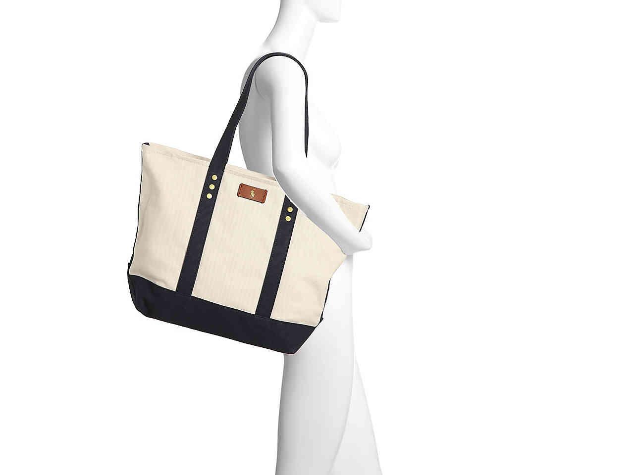 Polo Ralph Lauren Canvas Tote in White - Lyst