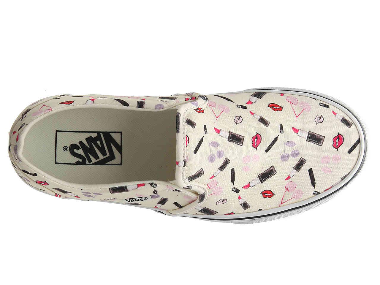 vans asher perforated white