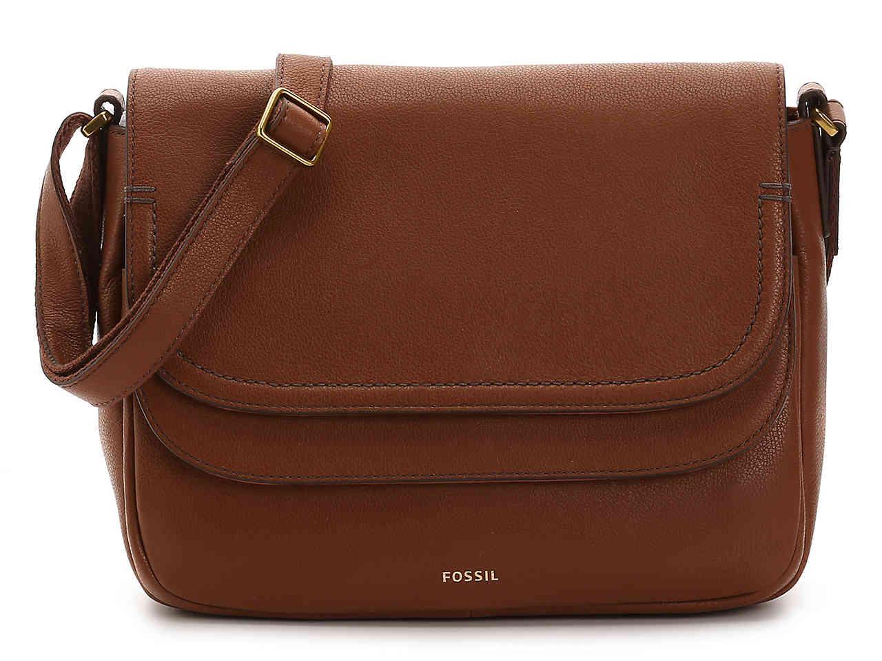 Fossil Peyton Leather Crossbody Bag in Brown - Lyst