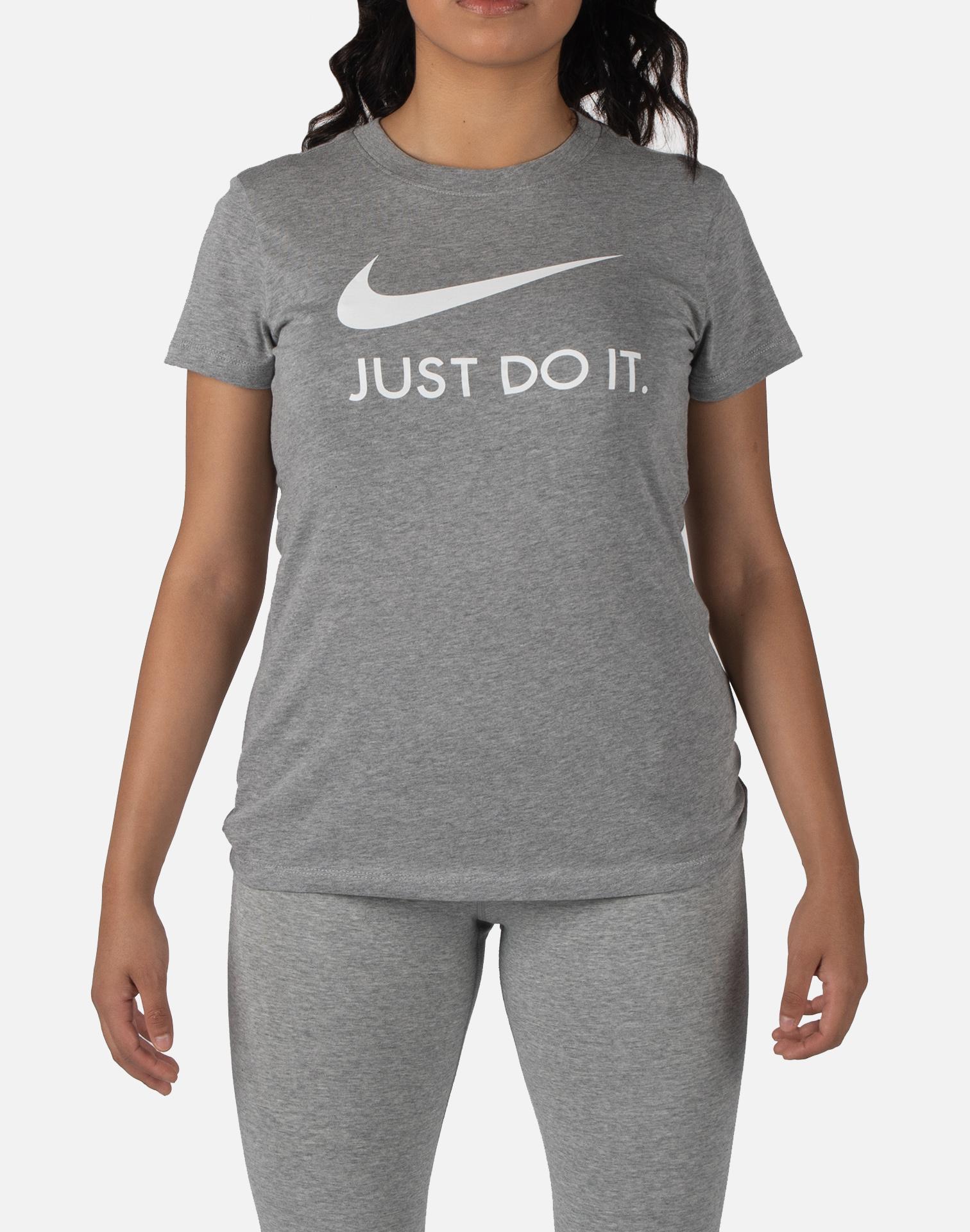 Nike Just Do It Slim Tee in Grey (Gray) - Lyst
