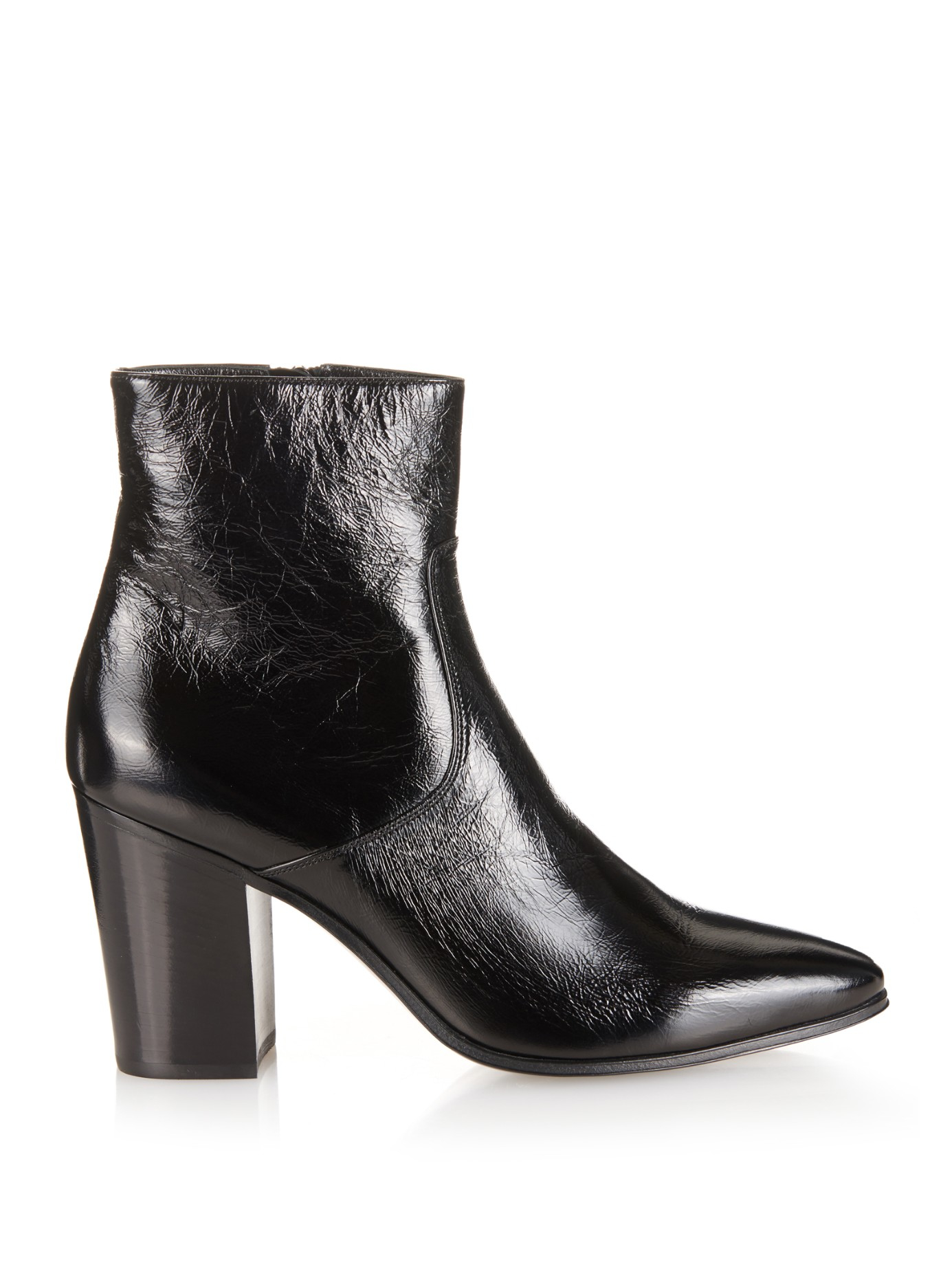 Lyst - Saint Laurent French 85 Leather Ankle Boots in Black