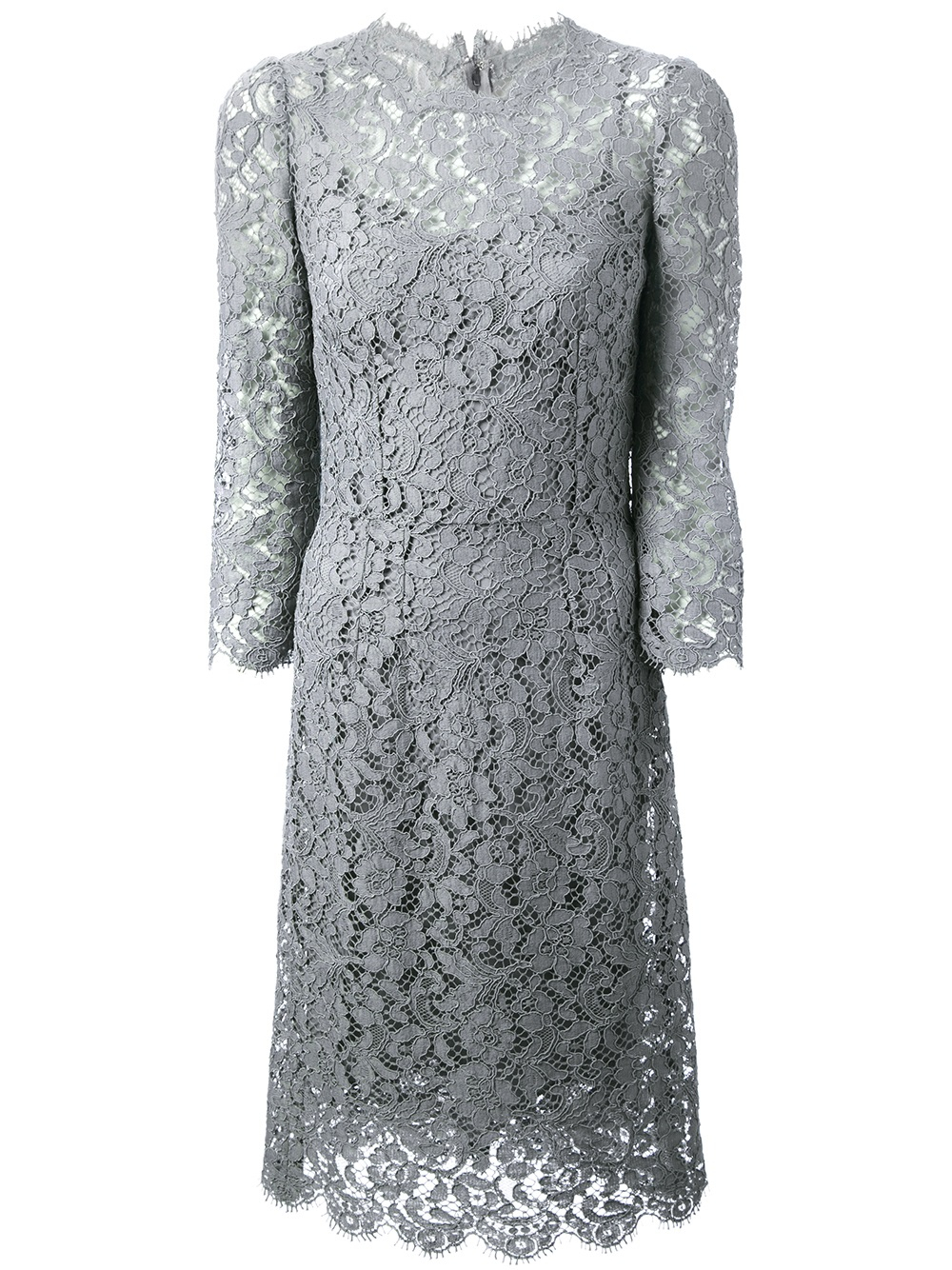 Dolce & Gabbana Floral Lace Dress in Grey (Gray) - Lyst