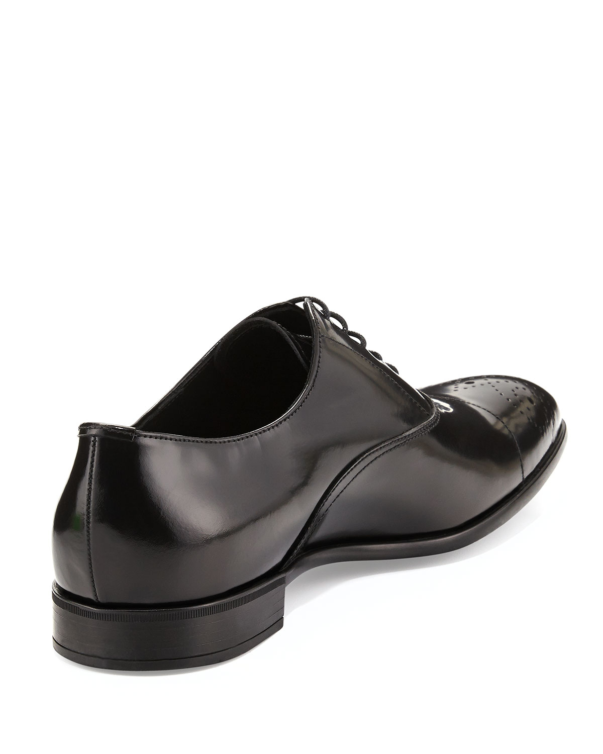 Lyst - Prada Lace-up Leather Dress Shoe in Black for Men