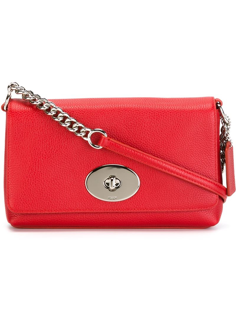 Lyst - Coach Cross Town Leather Cross-Body Bag in Red