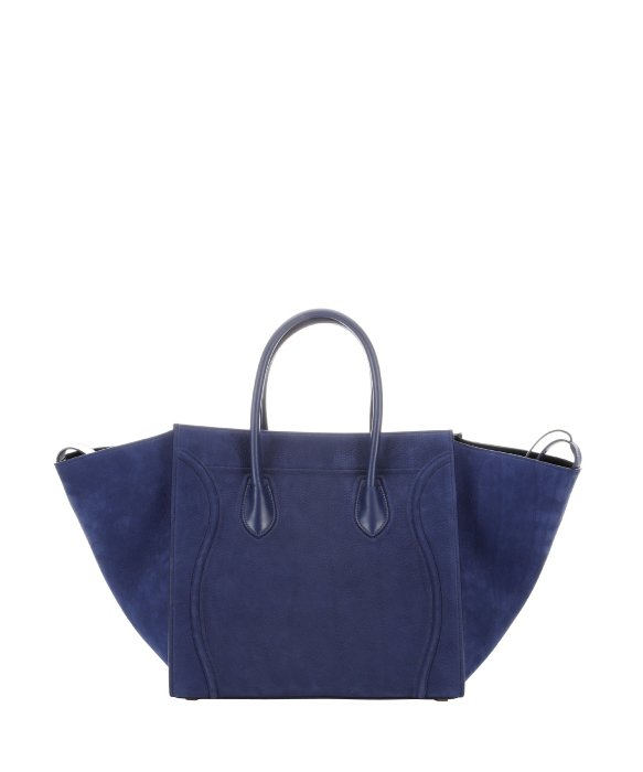 Cline Navy Blue Suede Phantom Large Trapeze Tote Bag in Blue ...