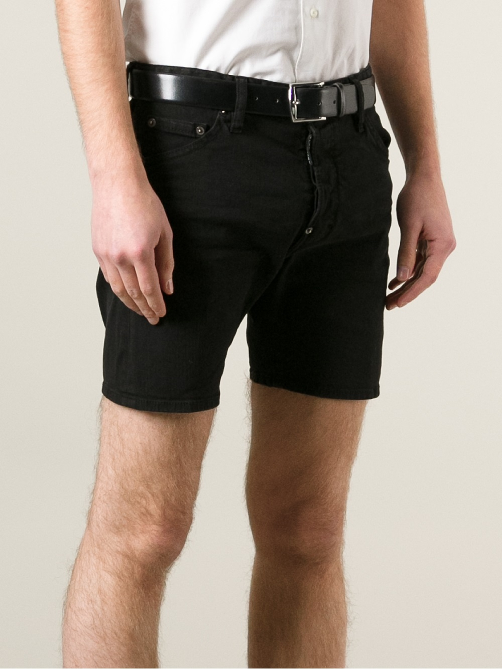 Lyst - DSquared² Denim Shorts in Black for Men