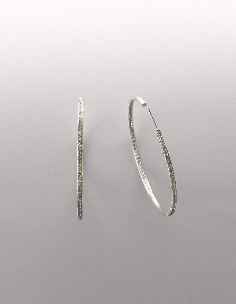 Lyst Nadri Inside Outside Crystal Pave 2 Inch Hoop Earrings In Gallery