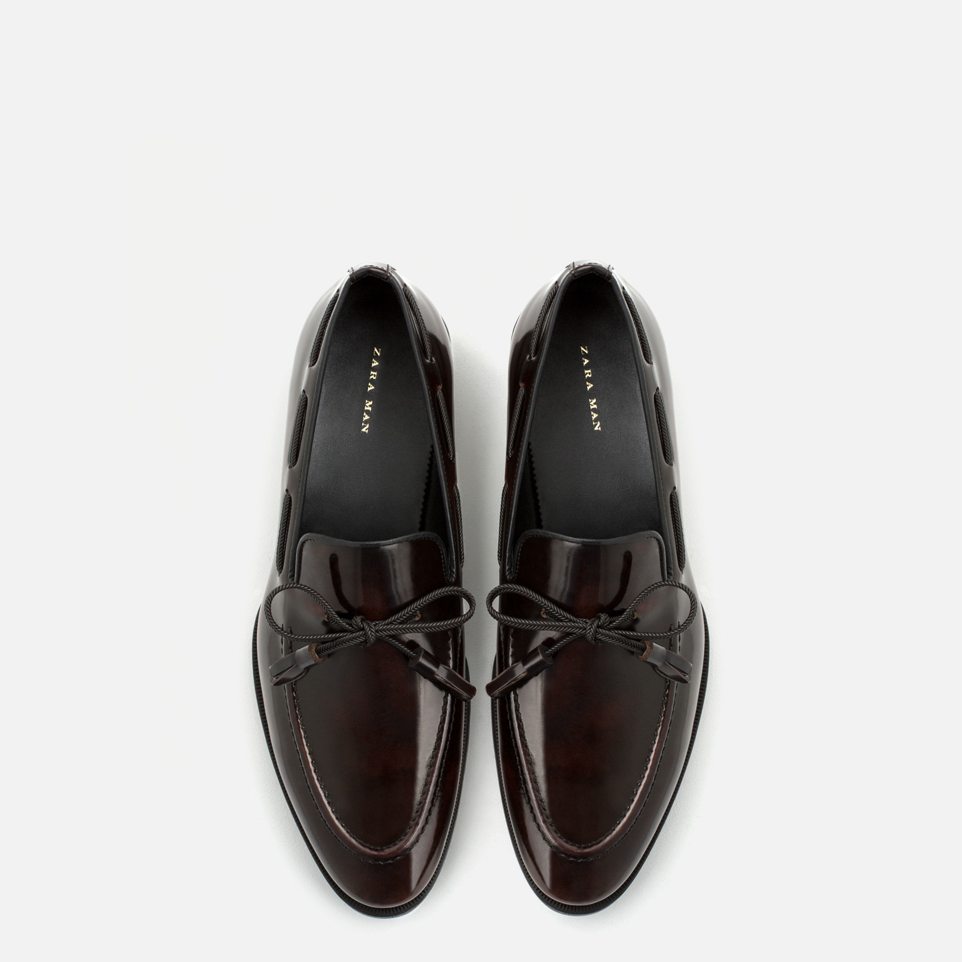 Zara Antik Finish Leather Loafers in Black for Men | Lyst