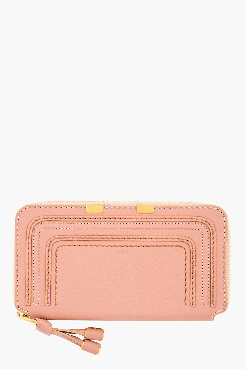 Chlo Dusty Rose Leather Marcie Long Zipped Wallet in Pink (rose ...