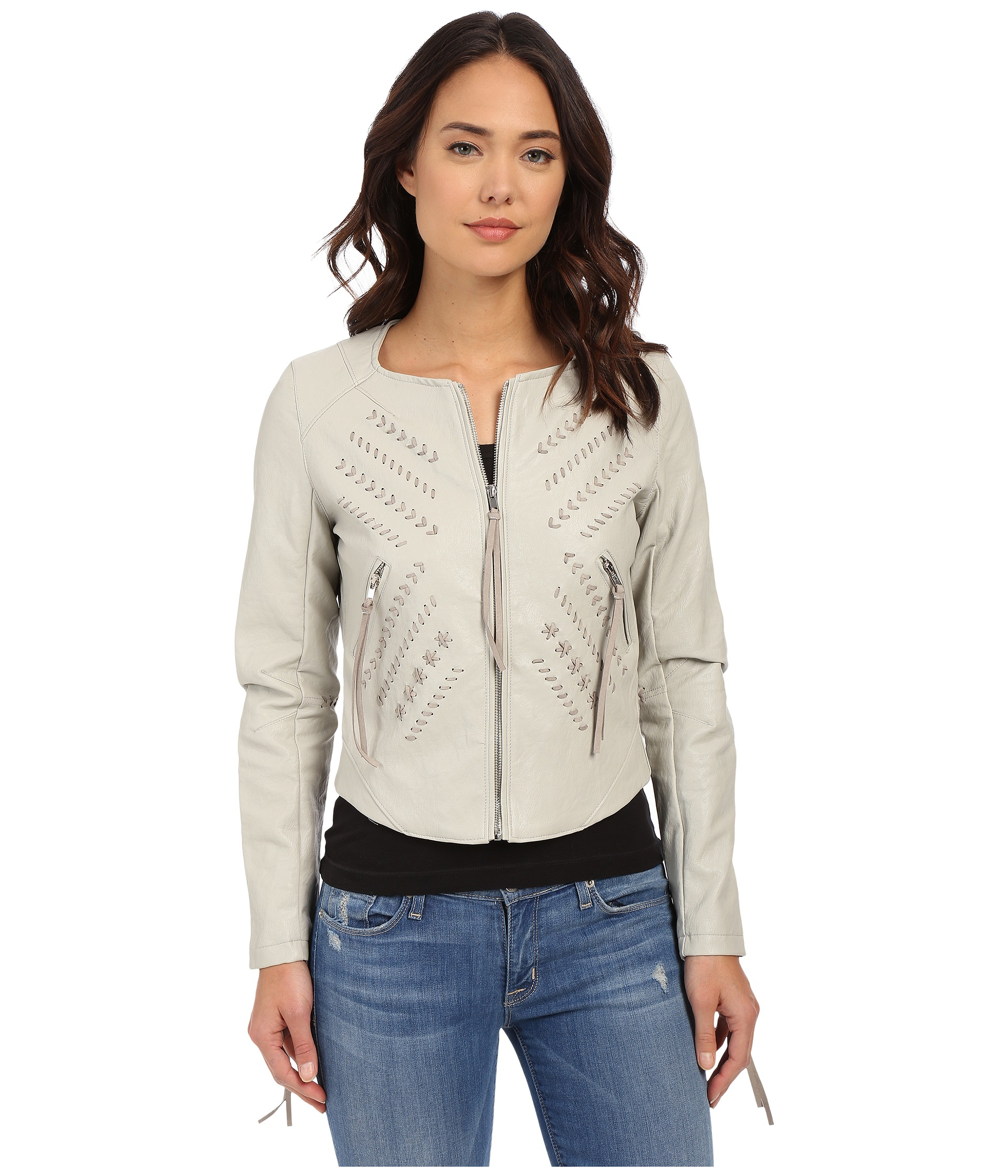 Lyst Blank Nyc Vegan Leather Crop Embroidered Jacket Gallery