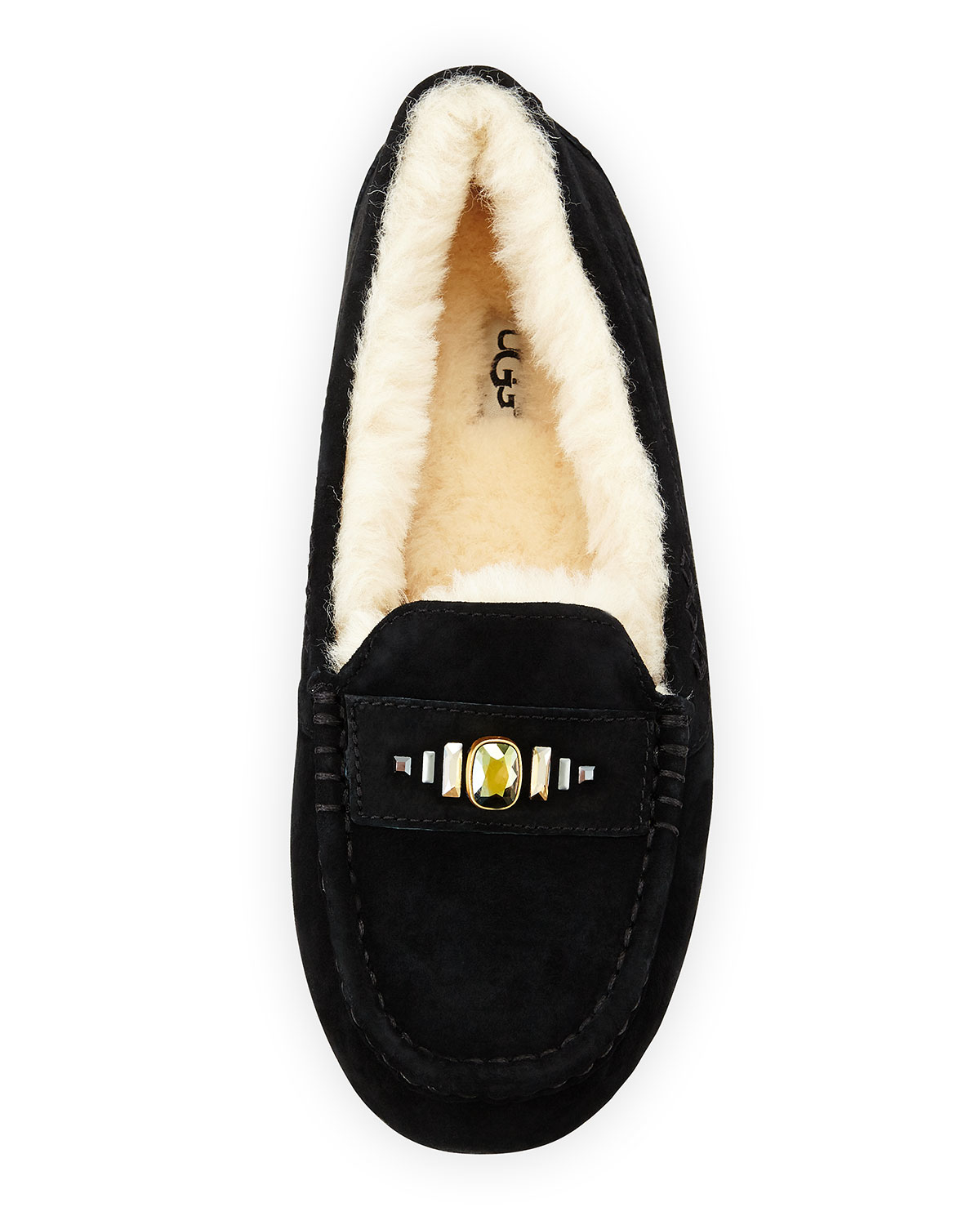 Ugg Ansley Suede Crystal Slippers in Black | Lyst