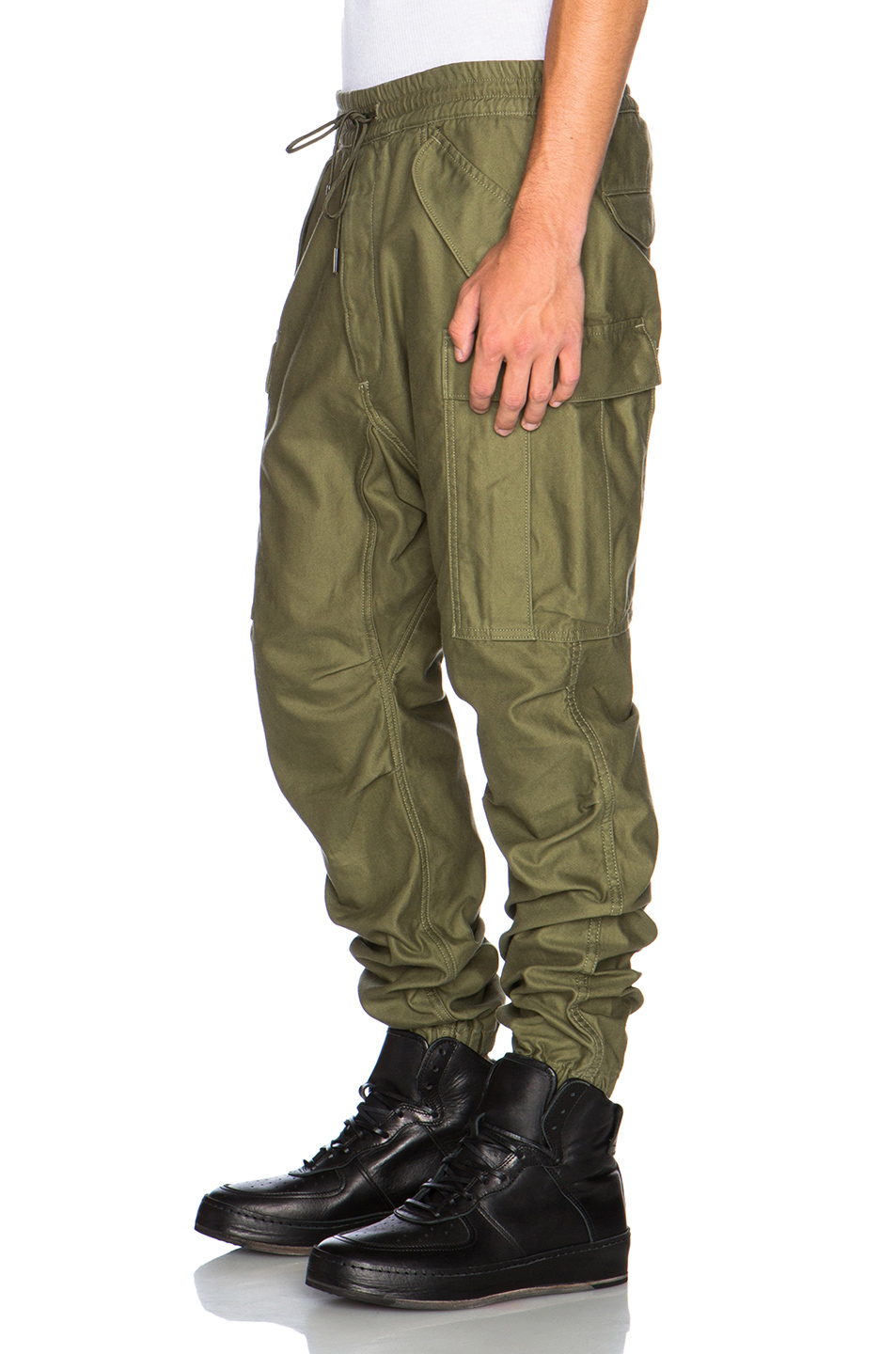 green jogger cargo pants