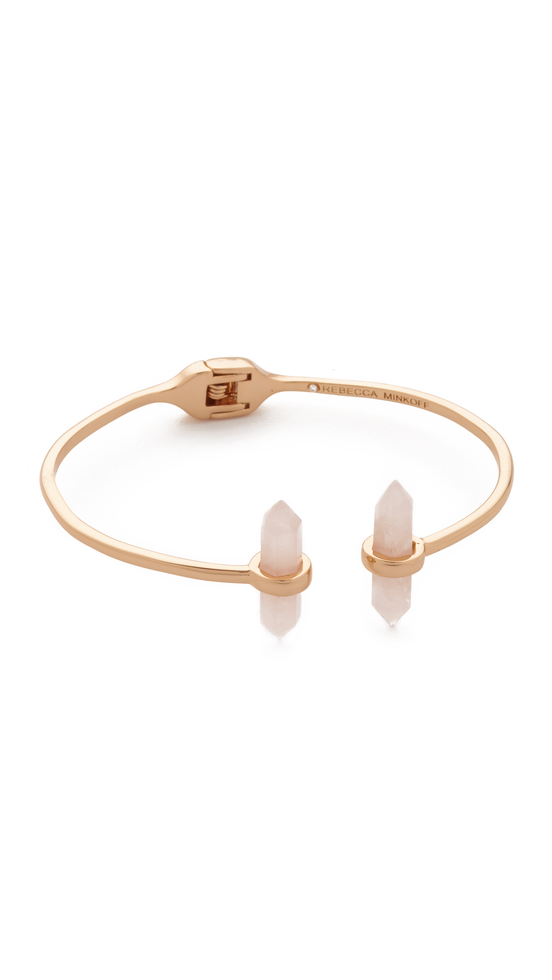 Lyst Rebecca Minkoff Raw Crystal Hinge Cuff In Pink Gallery