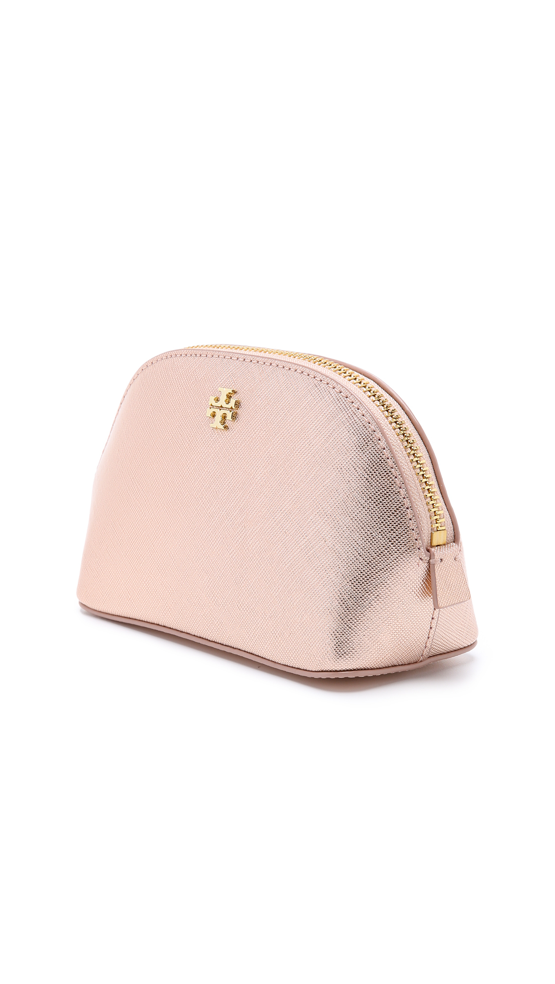 Tory Burch York Small Makeup Bag Rose Gold In Pink Lyst Gallery