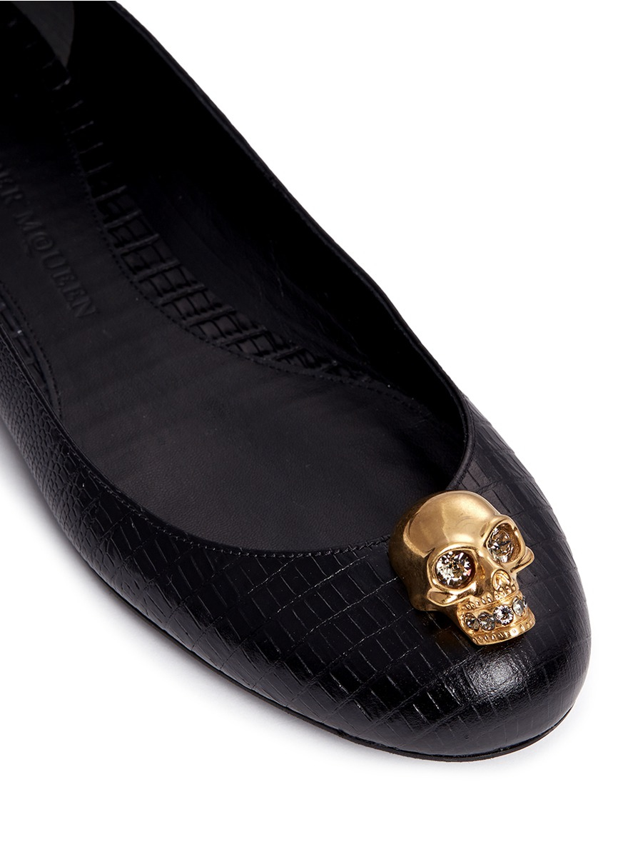 alexander mcqueen flats with skull
