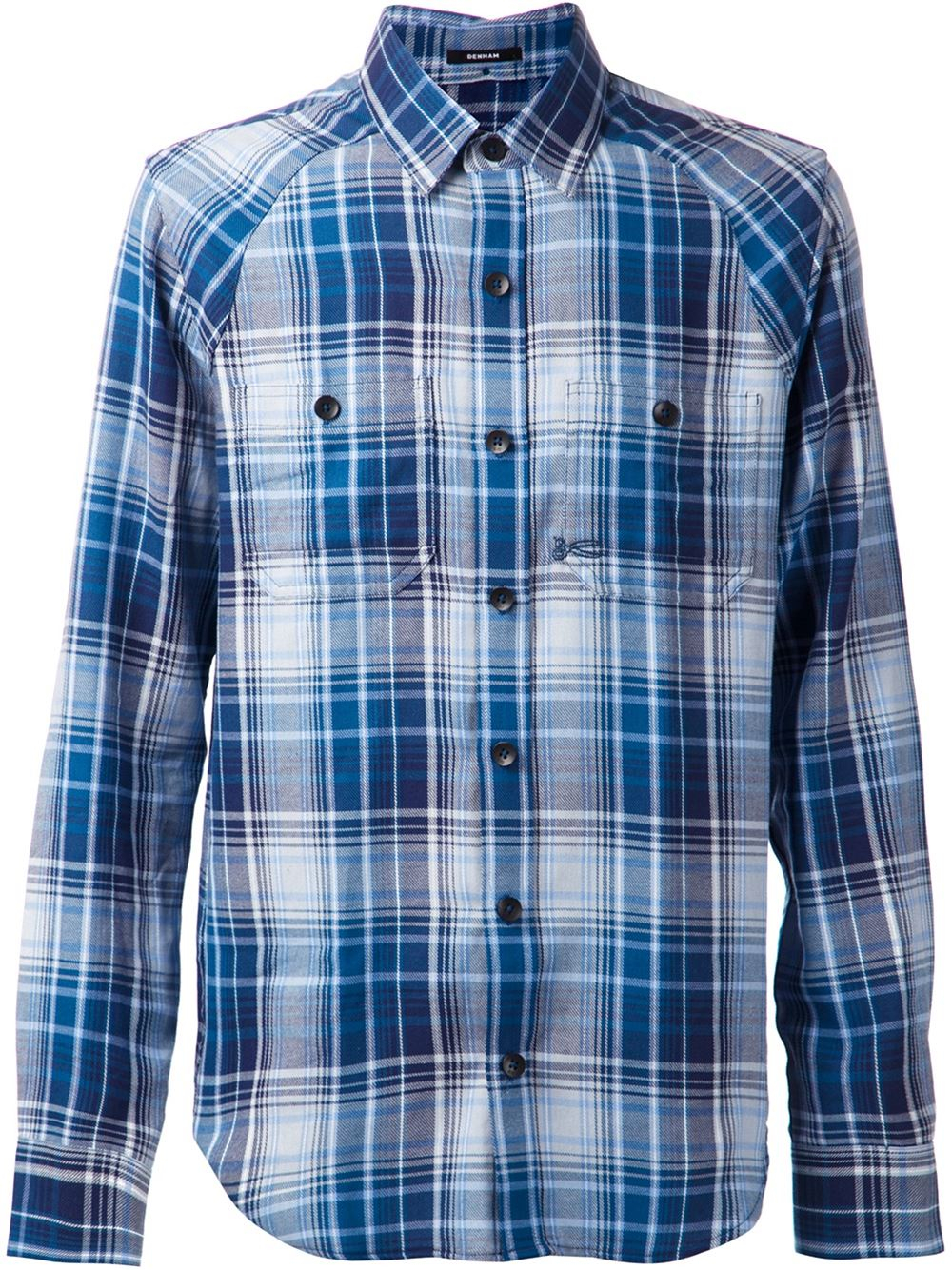 Denham Plaid Shirt in Blue for Men | Lyst