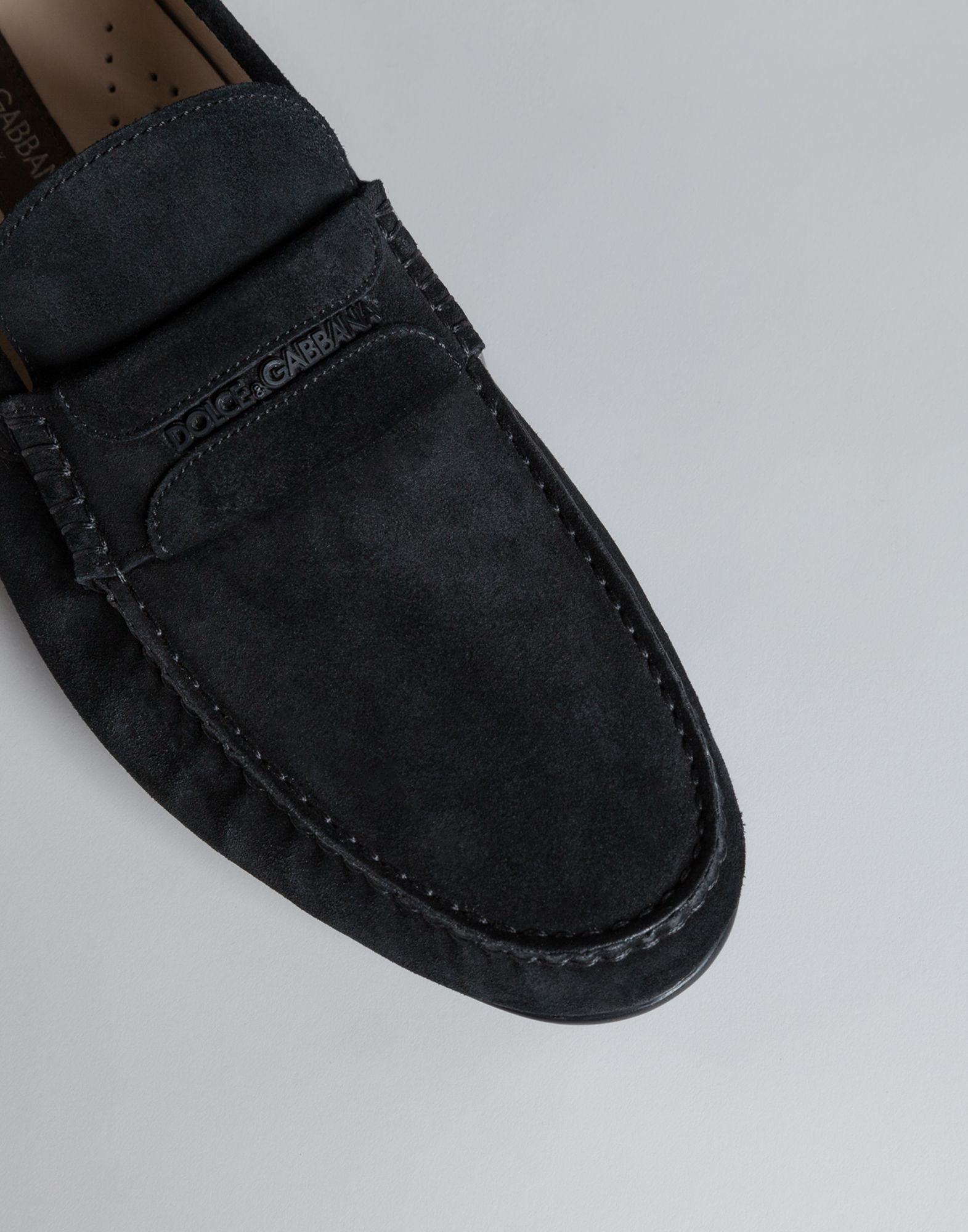 Lyst - Dolce & Gabbana Suede Calfskin Driving Shoe in Black for Men
