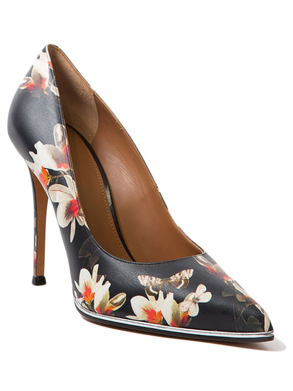 Givenchy Floral-Print Leather Pumps in Floral (black) | Lyst