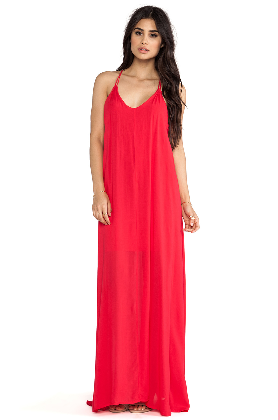 Lyst - Bella Luxx Trapeze Maxi Dress in Red