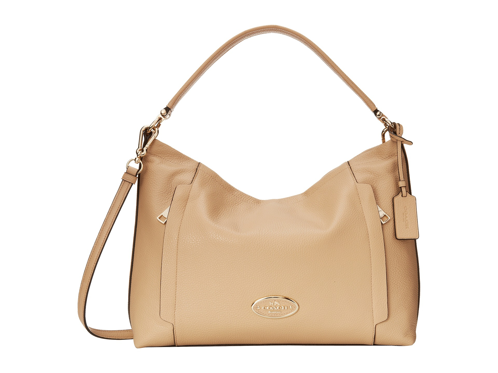 Coach Pebbled Leather Scout Hobo in Natural | Lyst