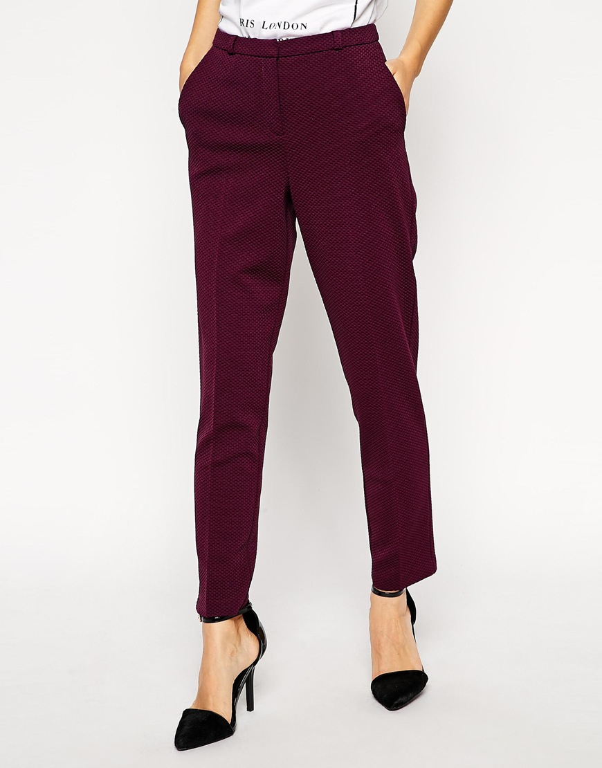 purple cigarette pants