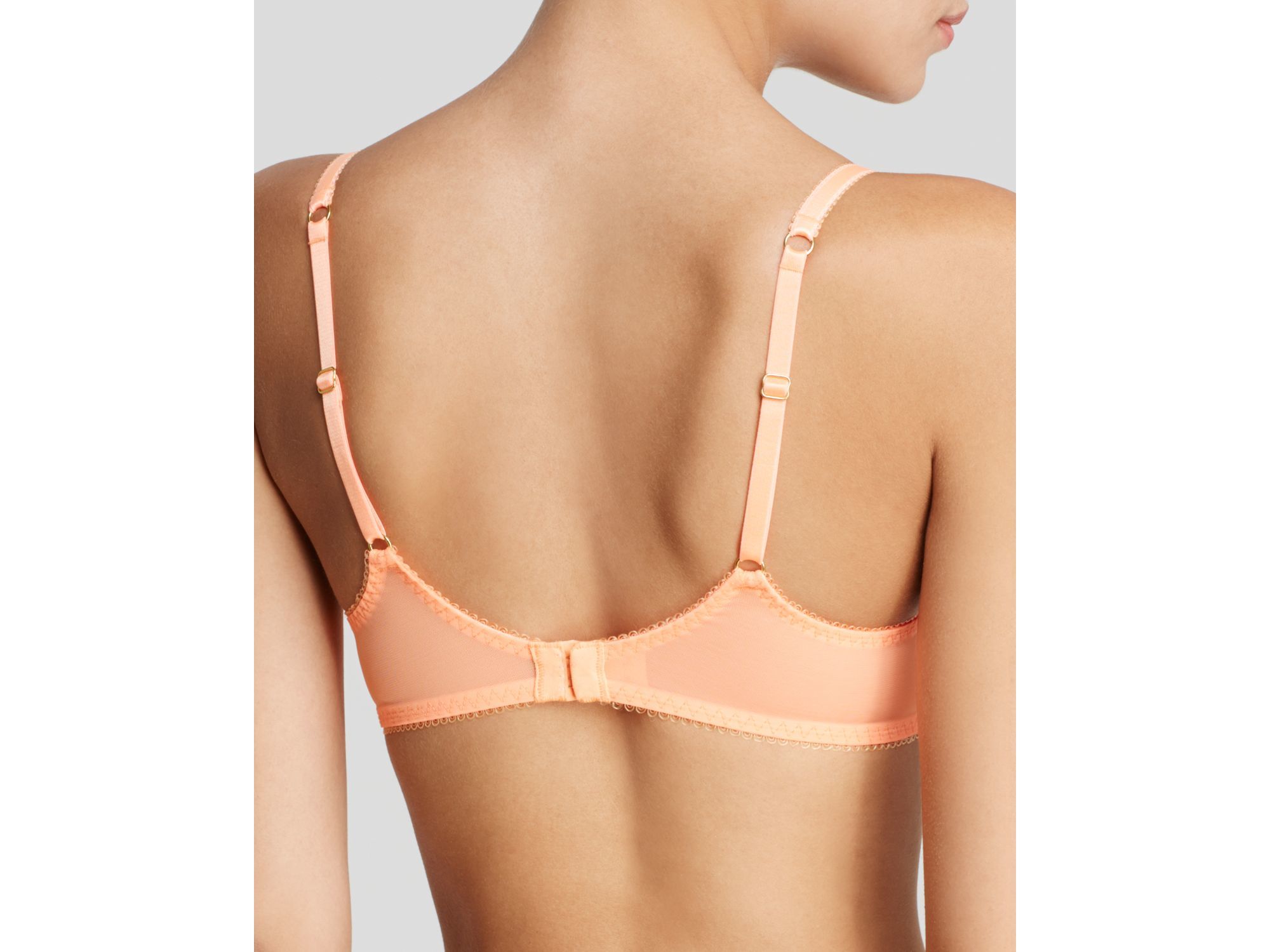 Orange mesh underwired bra que cup neon tops blue