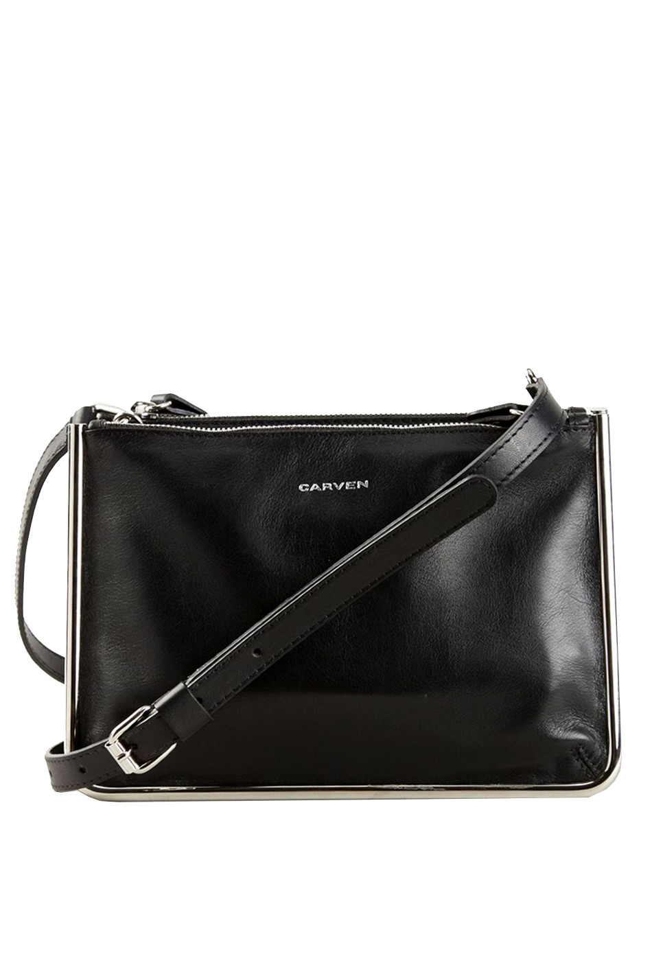 Carven Two Pocket Shoulder Bag in Black | Lyst