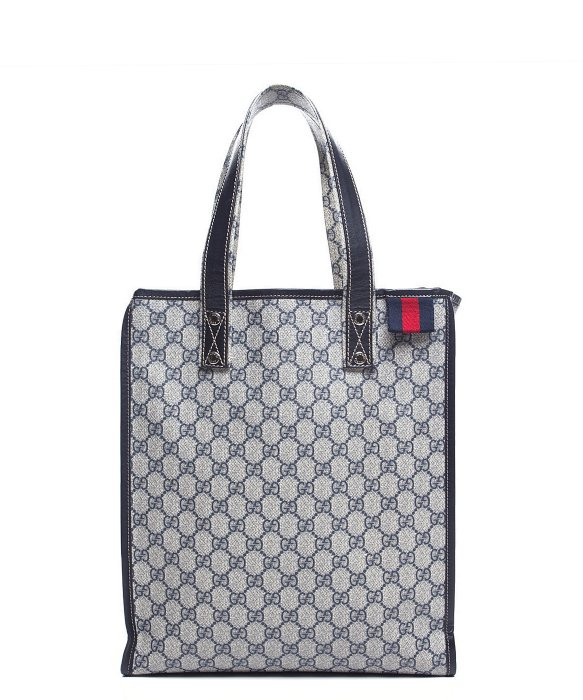 Lyst - Gucci Pre-Owned Navy Monogram Large Tote Bag in Blue