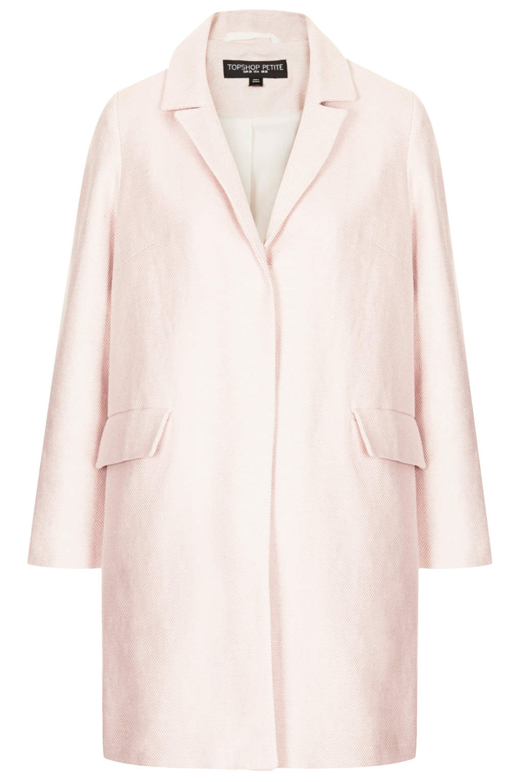 Topshop Petite Textured Swing Coat in Pink (PALE PINK) | Lyst