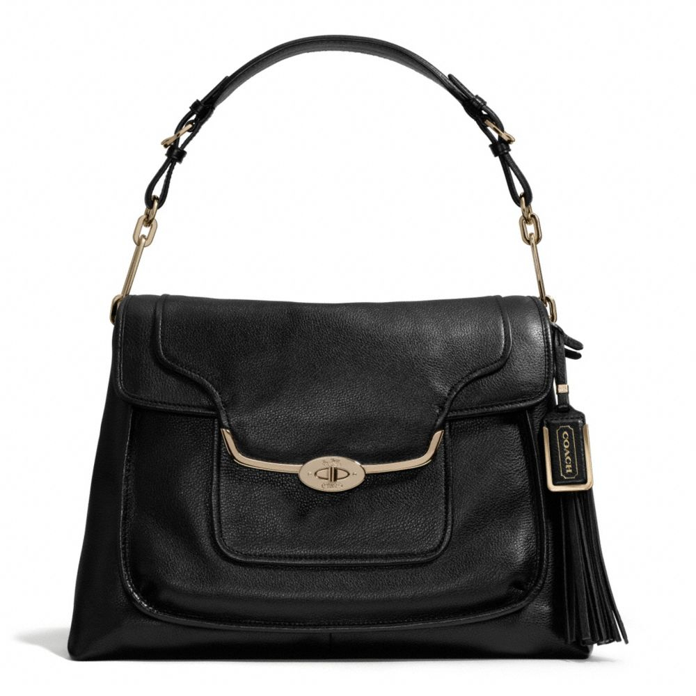 Lyst - Coach Madison Pinnacle Large Shoulder Flap in Leather in Black