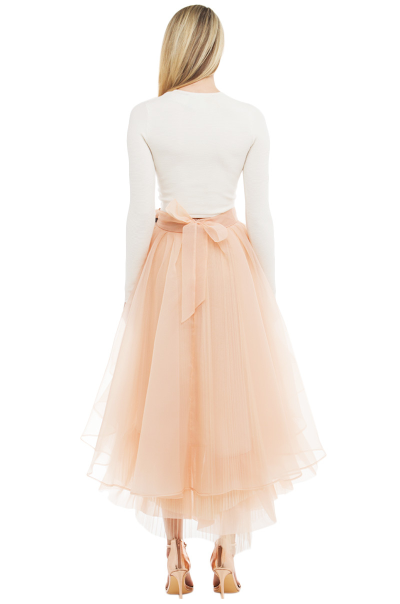 pink high low tulle skirt